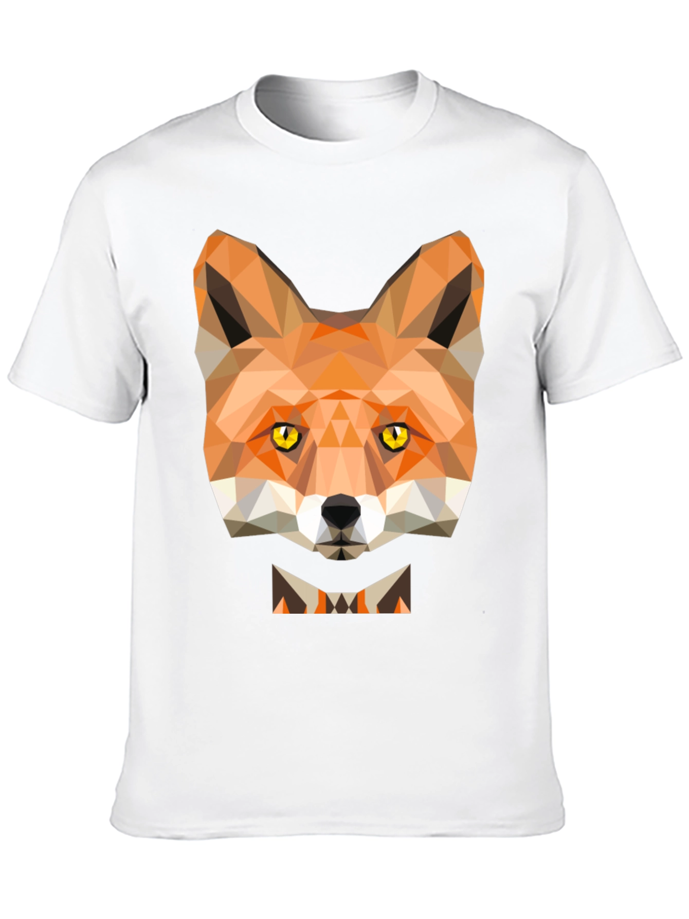 Black Geometric Fox Graphic Tee - Modern Animal Print T-Shirt view 10