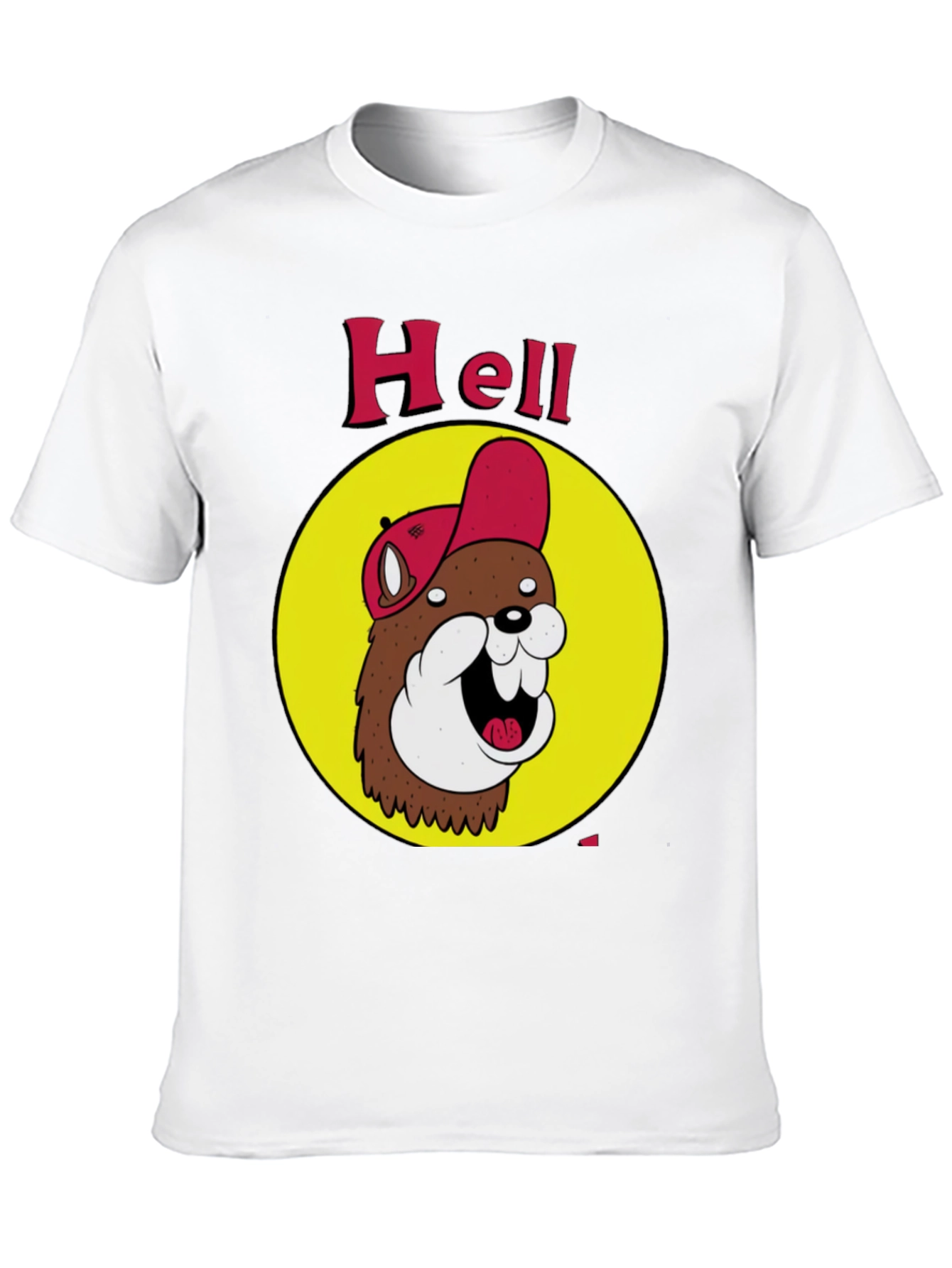 Black Funny Hell Beaver Cartoon Black T-Shirt view 10