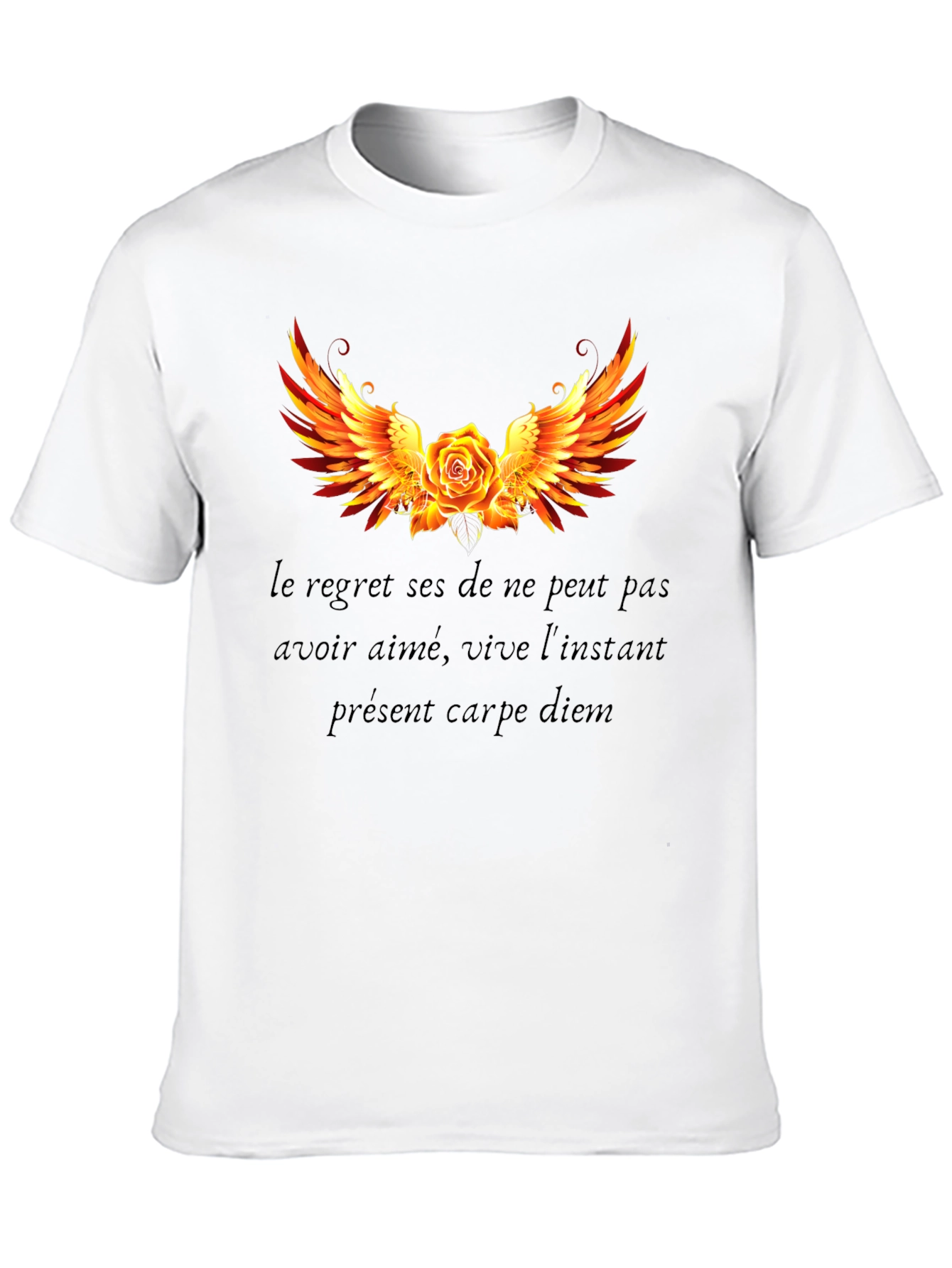 Black Rose Winged T-Shirt Carpe Diem Graphic Tee view 10