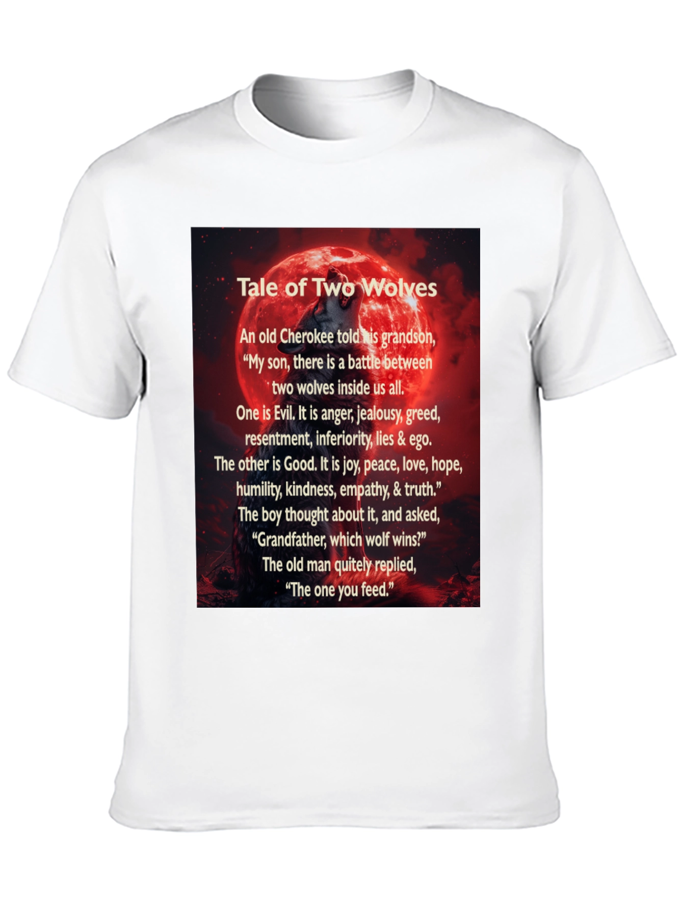 Black Tale of Two Wolves Graphic T-Shirt view 10