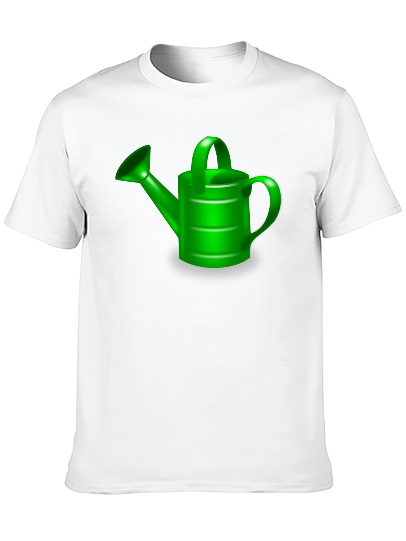 Black Green Watering Can Graphic Tee - Black Cotton T-Shirt view 10