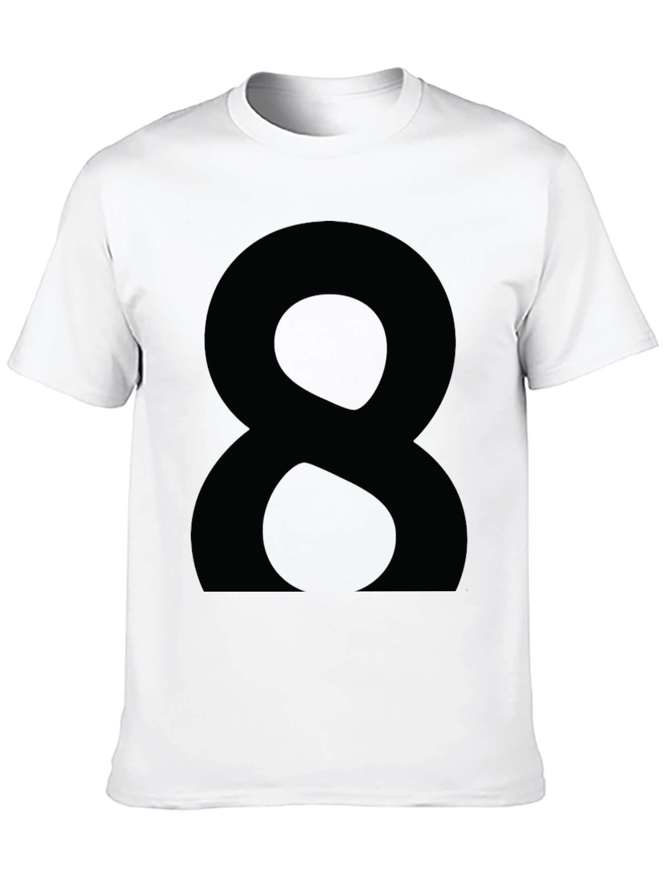 Black Black T-Shirt with Number Eight Graphic view 10