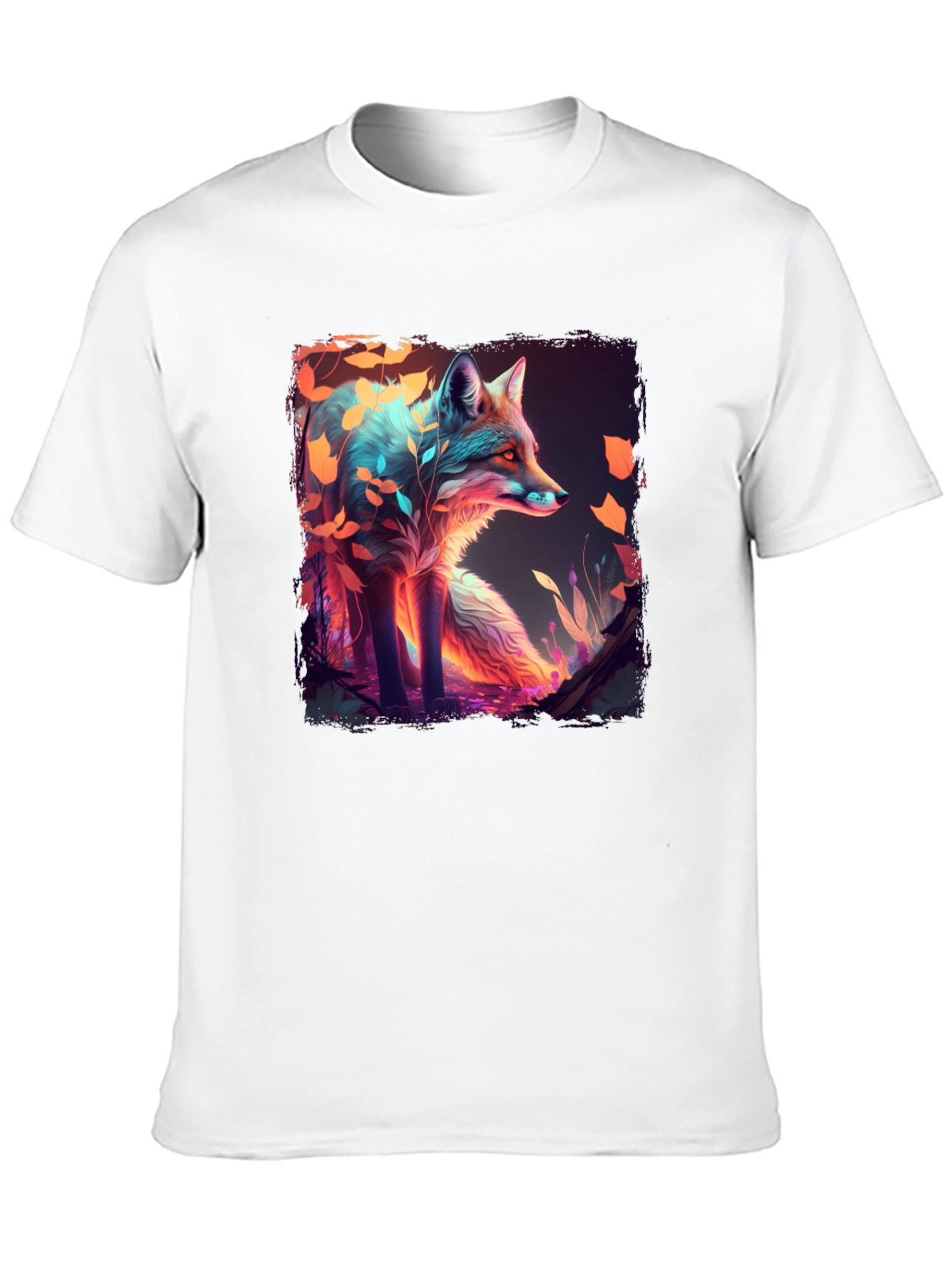 Black Mystic Fox Graphic T-Shirt - Unique Design view 10