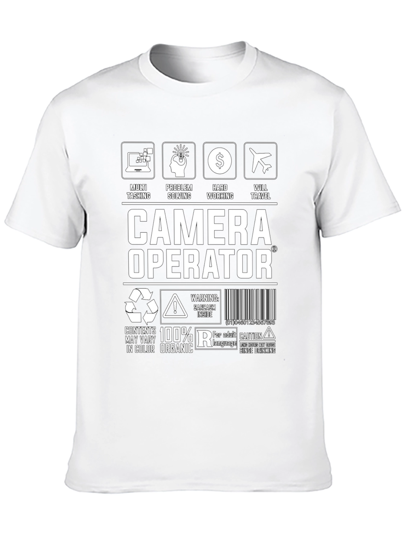 Black Camera Operator Graphic Tee - Multi Tasking view 10