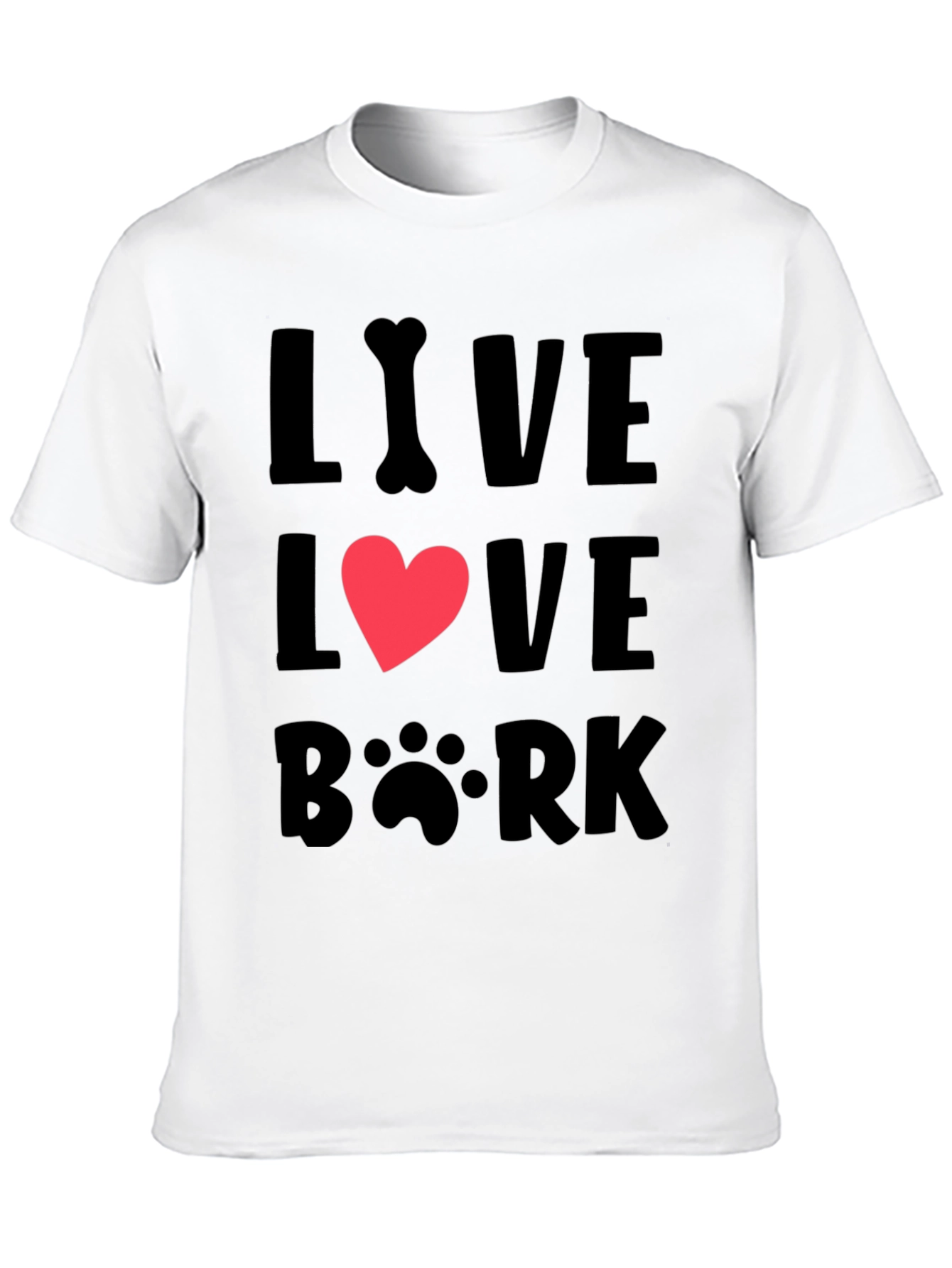 Black Live Love Bark T-Shirt - Dog Lover Tee view 10