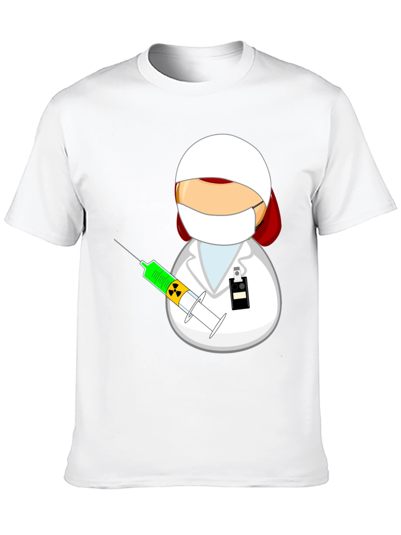 Black Cartoon Doctor with Syringe Black T-Shirt view 10