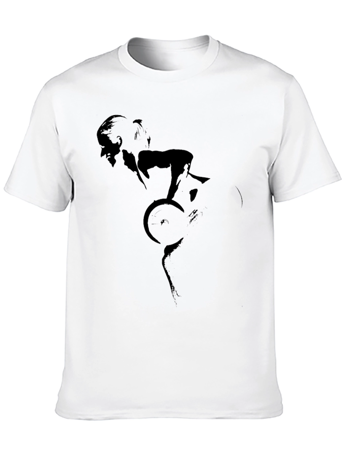 Black Cyclist Silhouette Graphic Tee - Black view 10