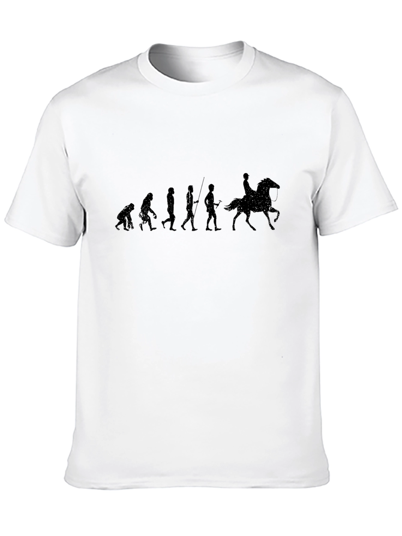 Black Evolution of Horse Riding Black T-Shirt view 10