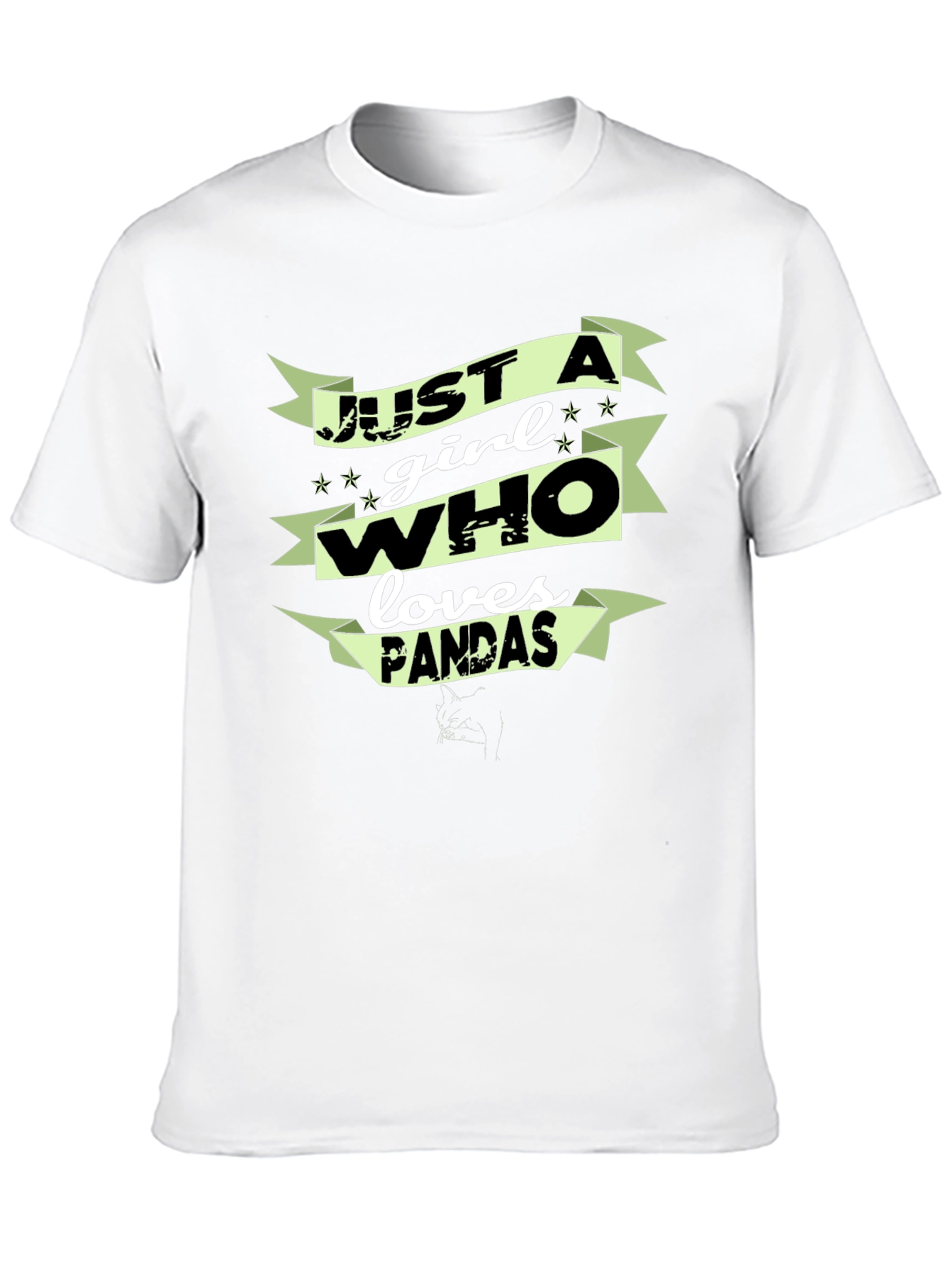 Black Just A Girl Who Loves Pandas Graphic T-Shirt view 10
