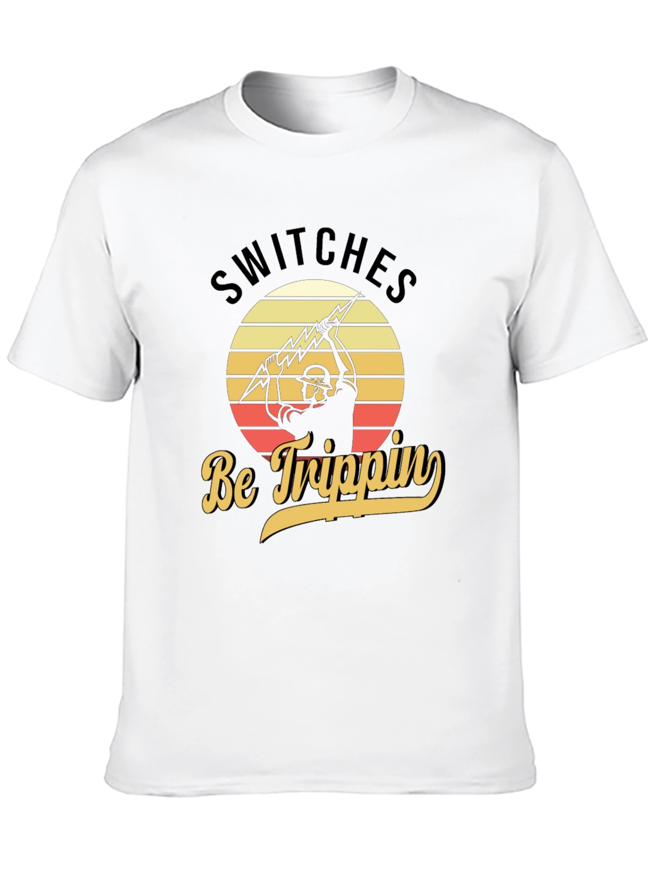 Black Switches Be Trippin' Electrician T-Shirt view 10