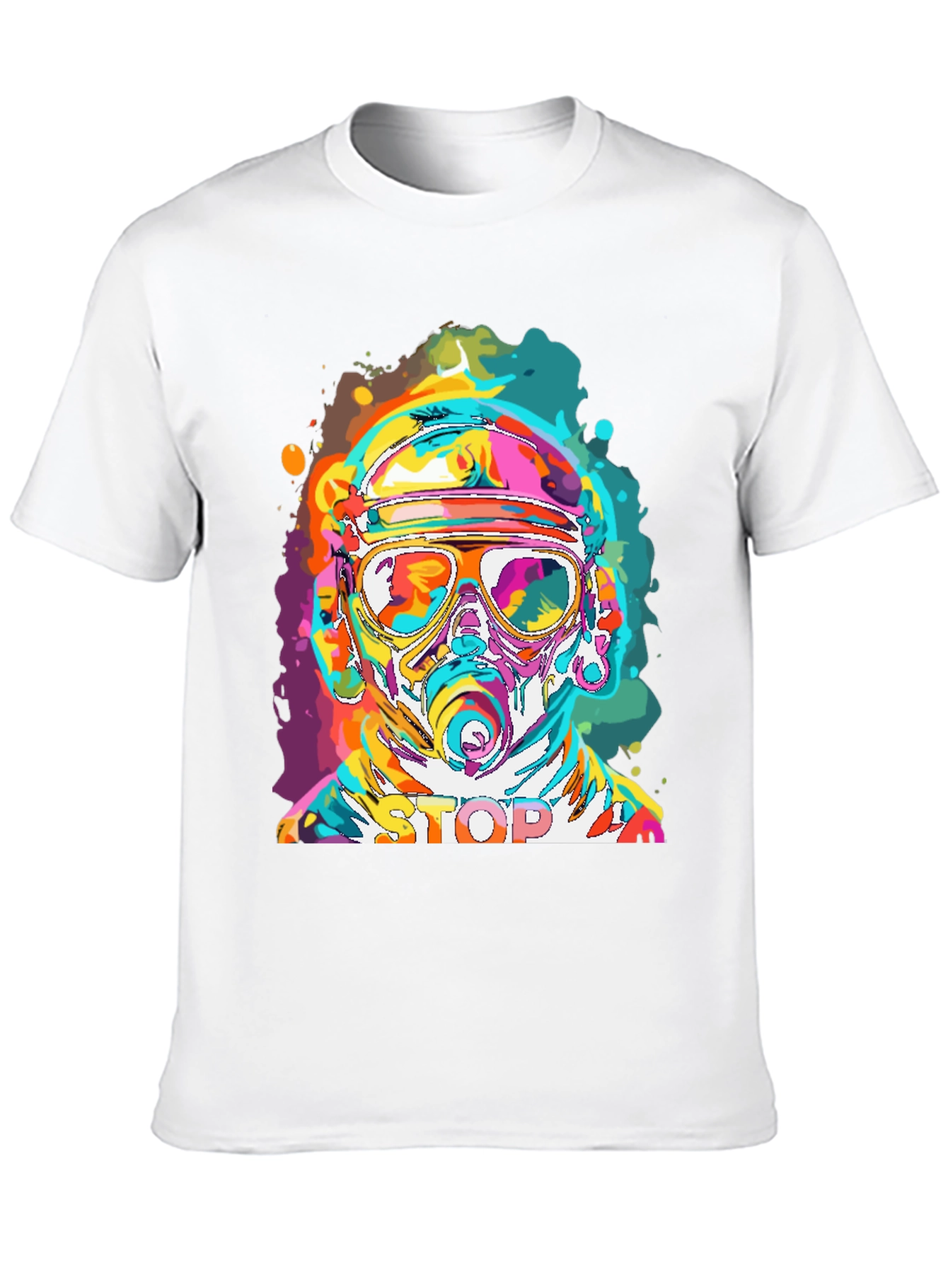 Black Vibrant Stop Graphic Tee - Men's Black Crew Neck view 10