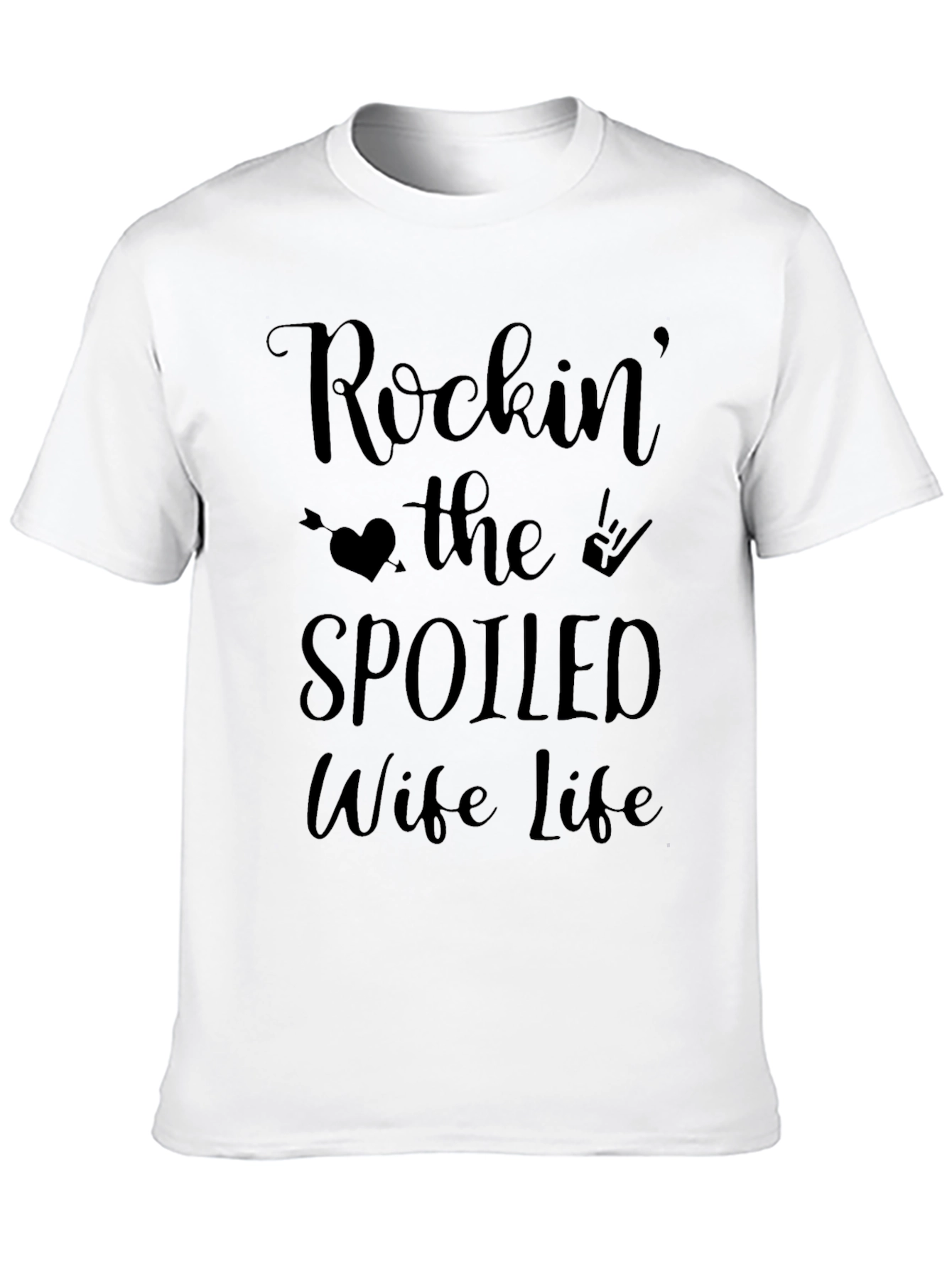 Black Rockin' the Spoiled Wife Life Tee - Black view 10