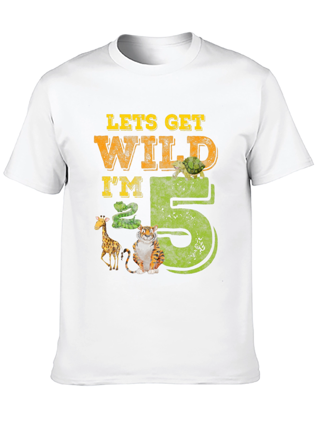 Black Lets Get Wild I'm 5 Birthday T-Shirt view 10