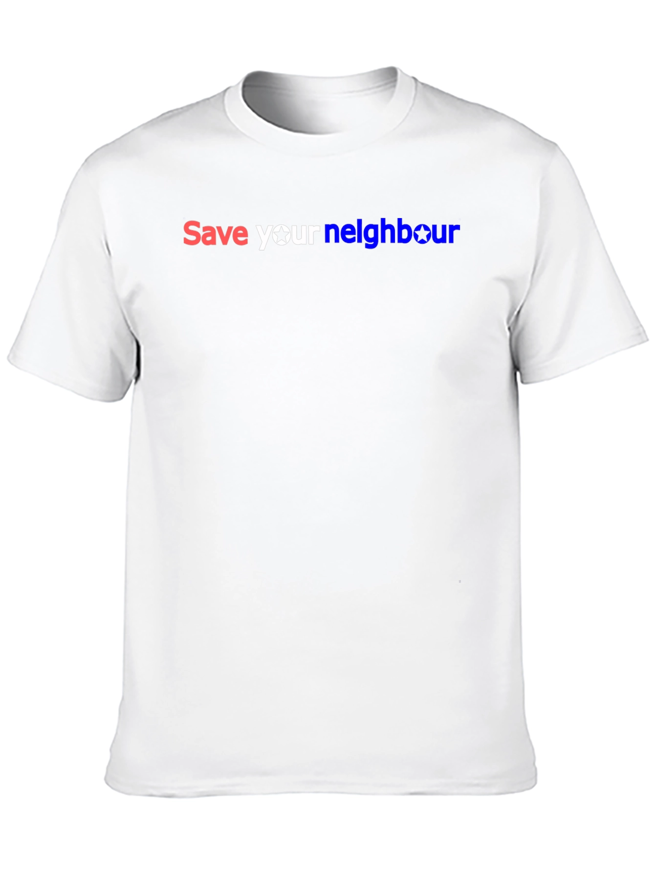 Black Save Your Neighbour Black Graphic T-Shirt view 10