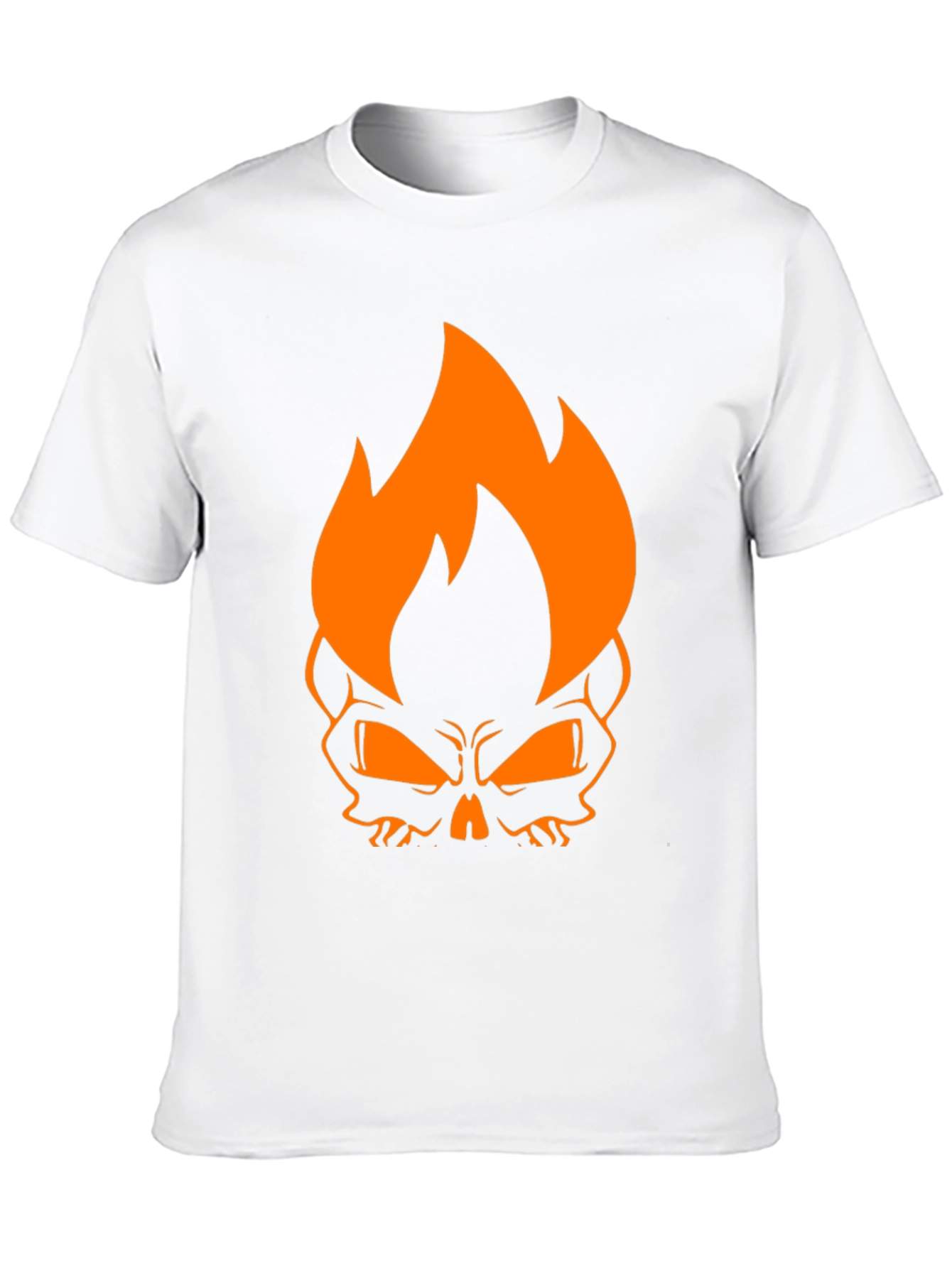 Black Flaming Skull Graphic Tee - Black Cotton T-Shirt view 10