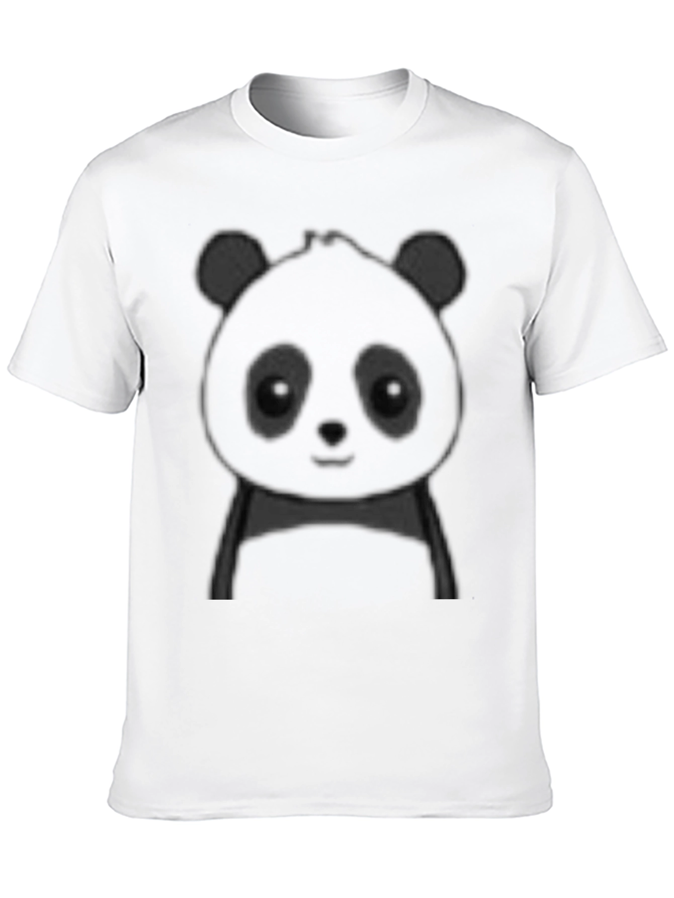 Black Cute Panda Graphic Tee - Black Cotton Casual Shirt view 10