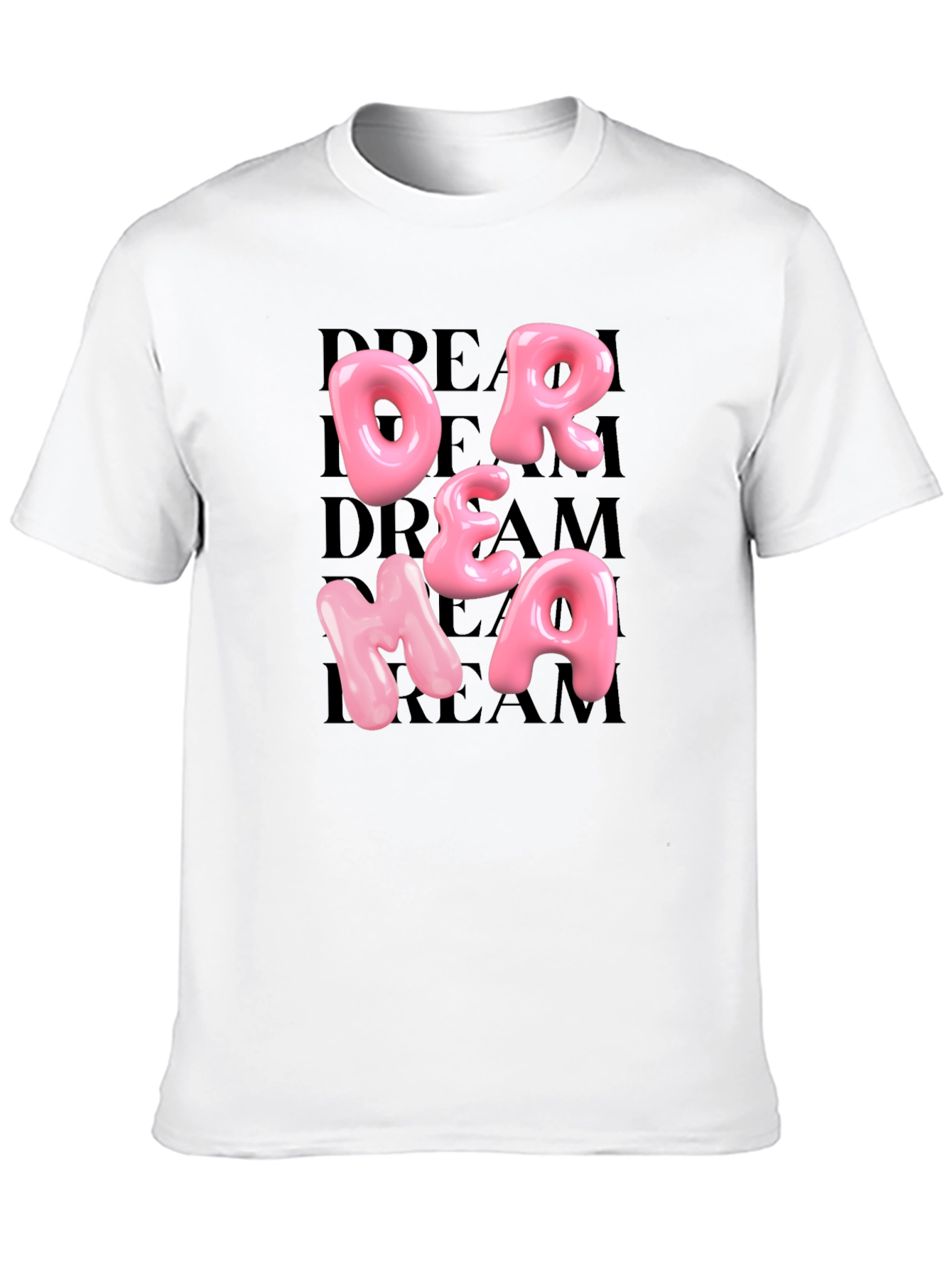 Black Dream Pink Letter Graphic Black T-Shirt view 10