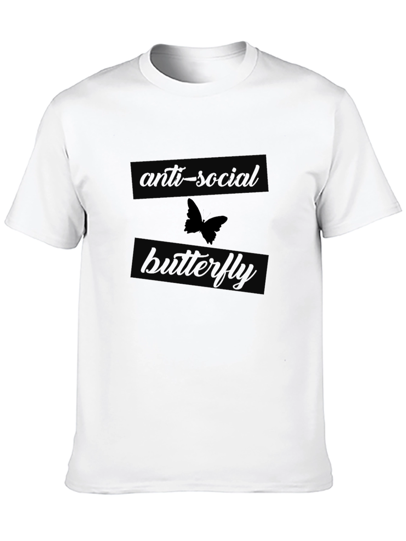 Black Anti-Social Butterfly Graphic Tee - Black view 10