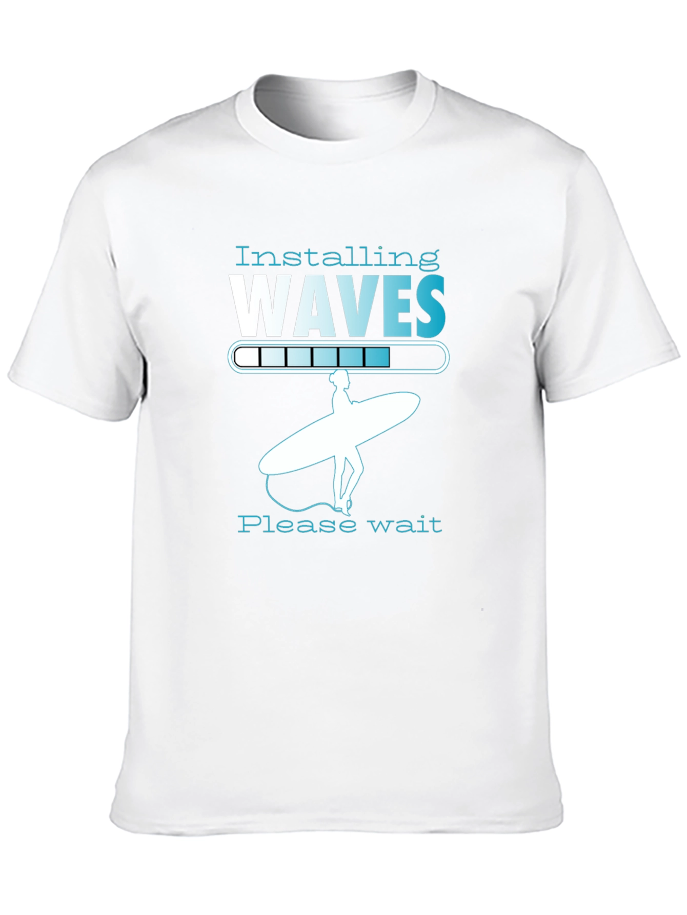 Black Installing Waves Graphic T-Shirt - Surfer Design view 10