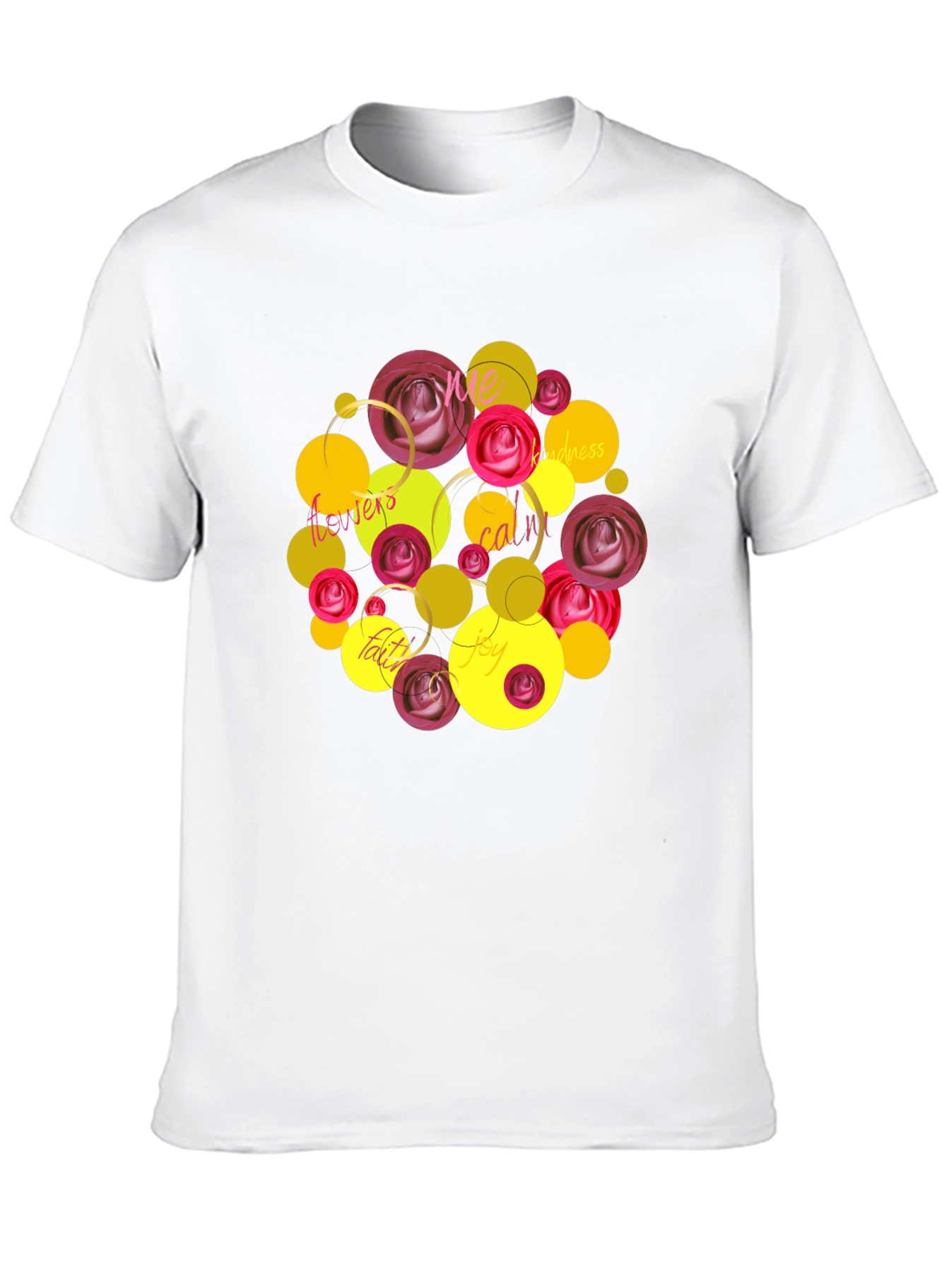 Black Floral Word Art T-Shirt - Positive Vibes view 10