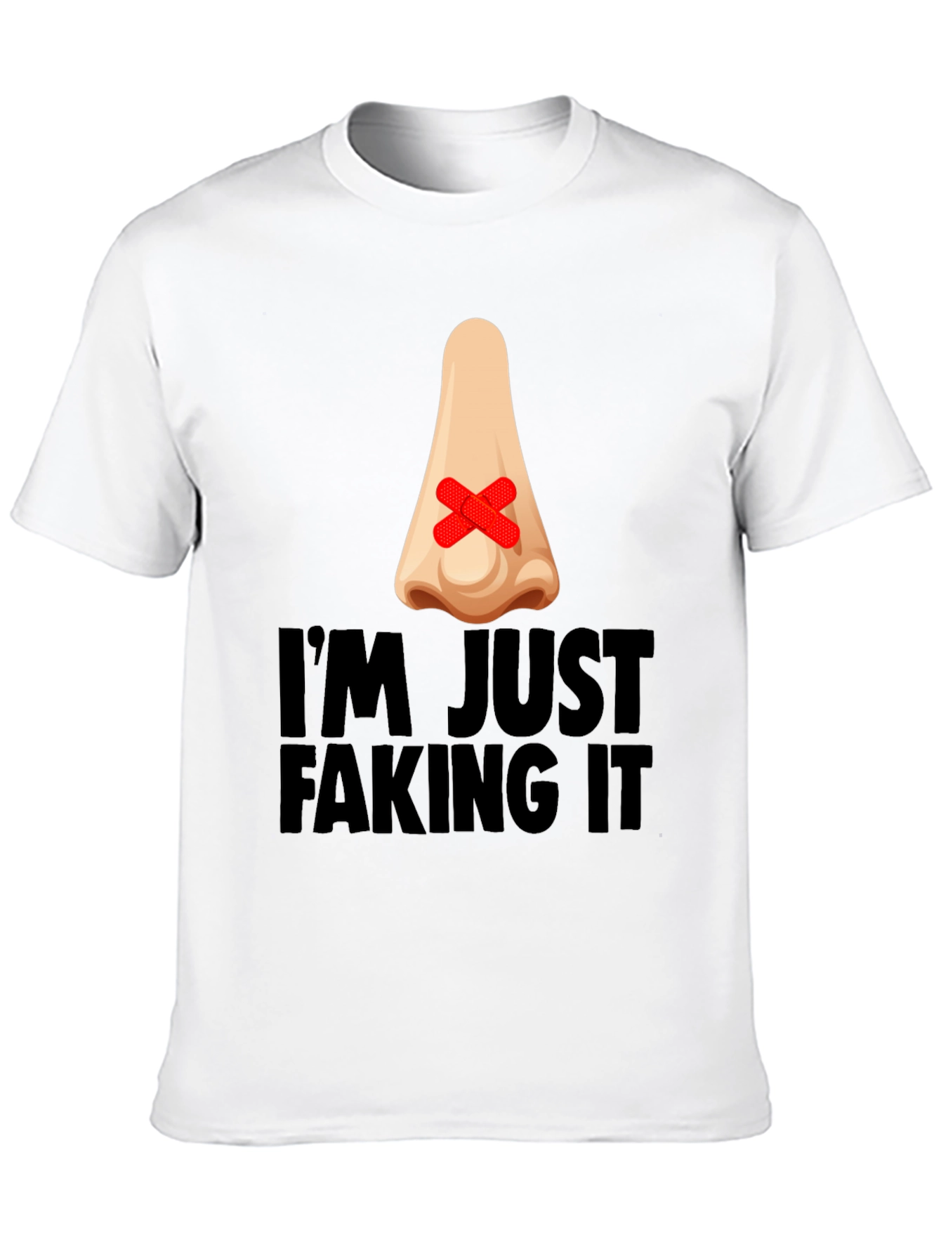 Black I'm Just Faking It Graphic T-Shirt view 10