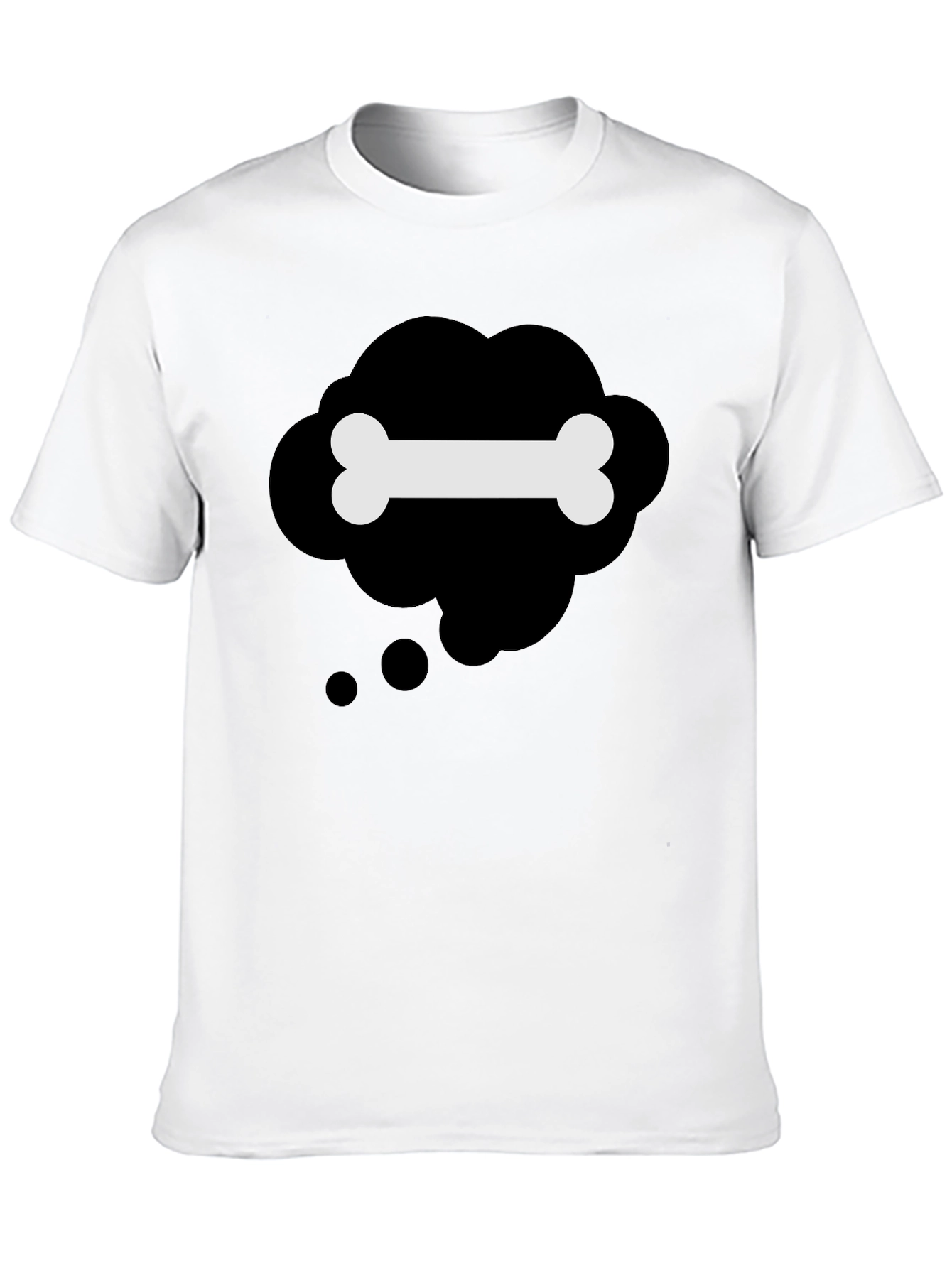 Black Black T-Shirt with Bone Thought Bubble Design view 10