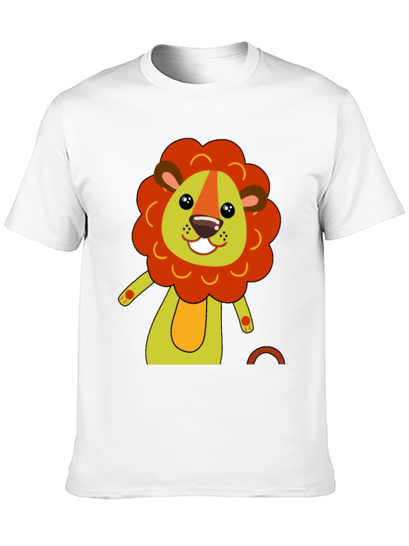 Black Cute Cartoon Lion Black T-Shirt view 10