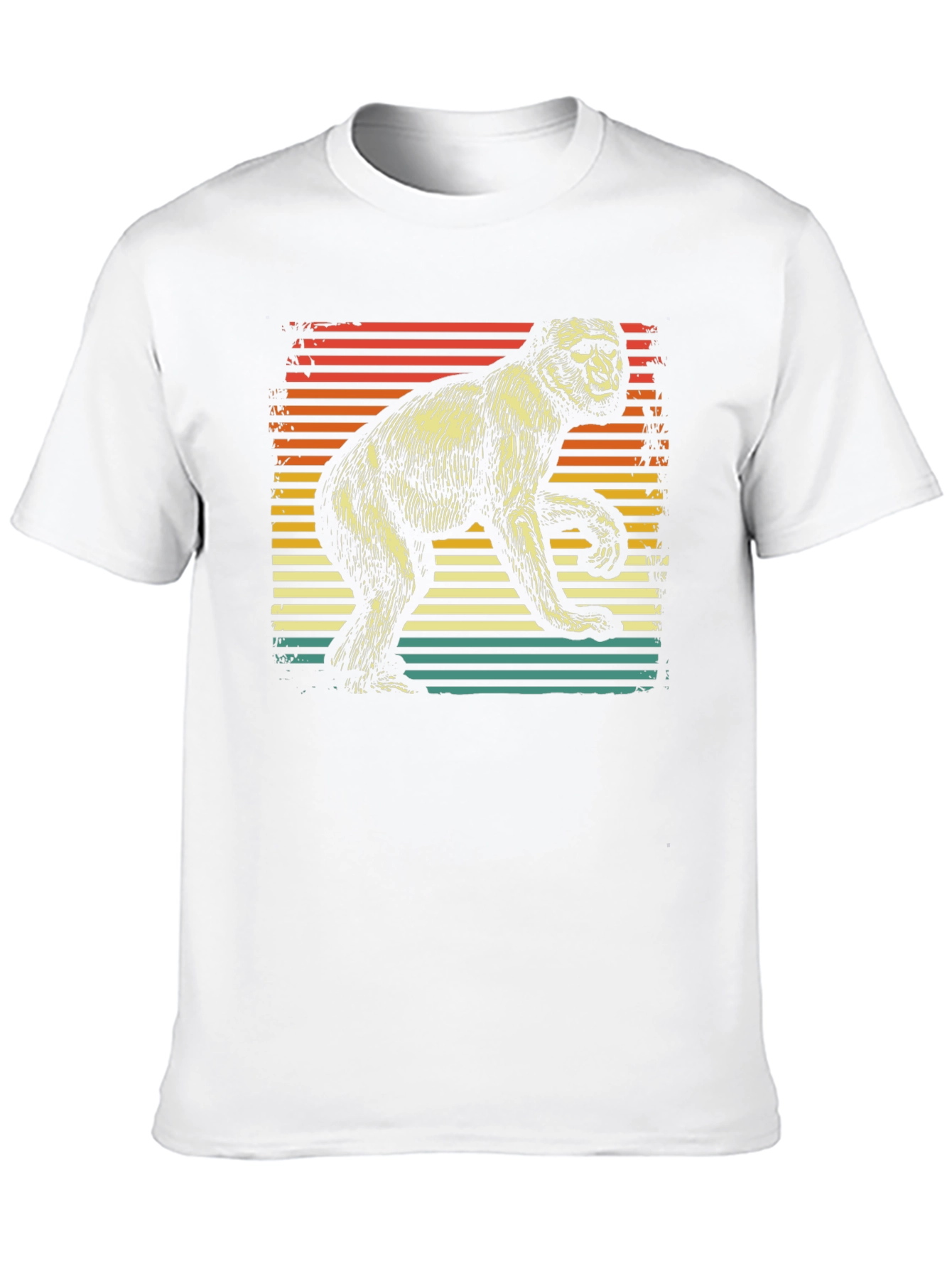 Black Retro Monkey Graphic Tee - Vintage Style Ape T-Shirt view 10