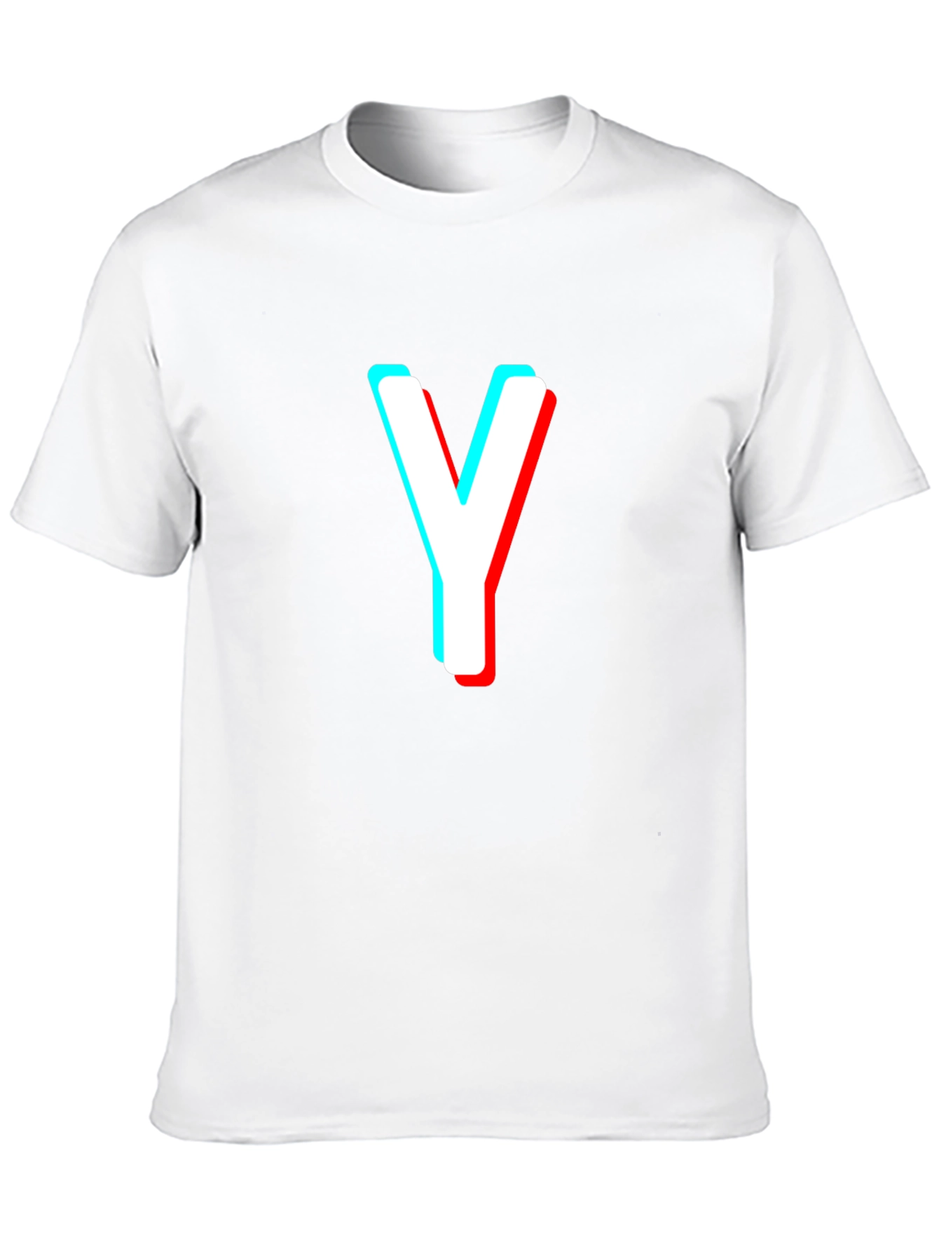 Black Letter Y Black T-Shirt - 3D Effect Graphic Tee view 10