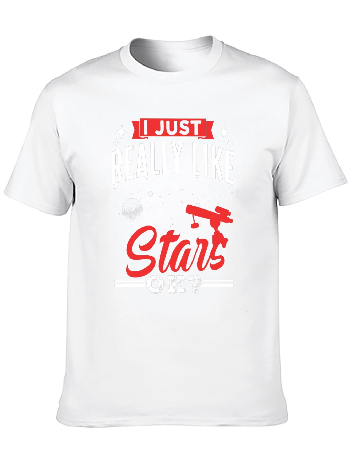 Black I Just Really Like Stars OK? Graphic T-Shirt view 10