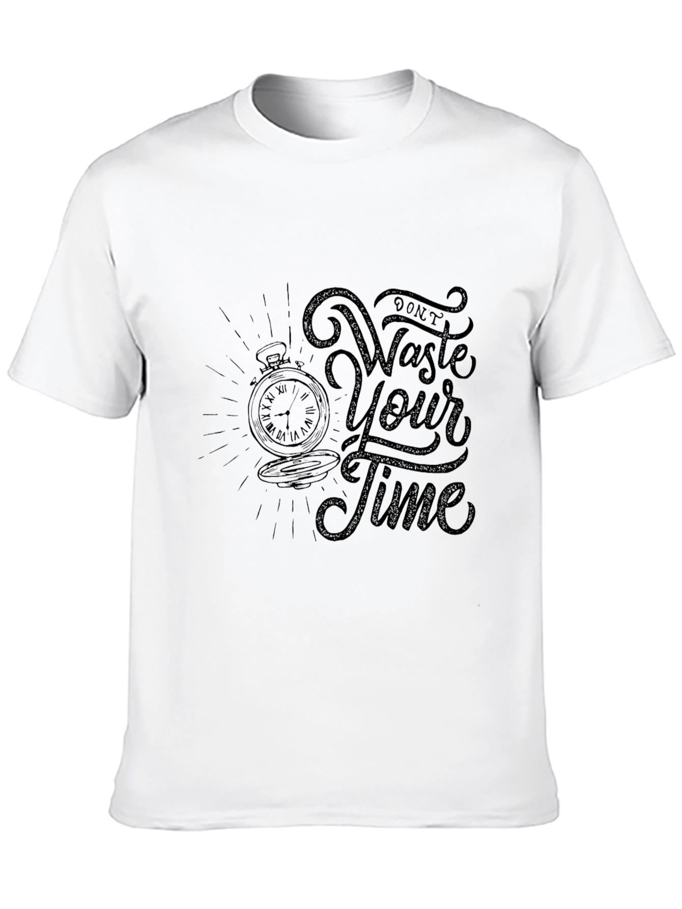 Black Don't Waste Your Time Graphic Tee - Black view 10