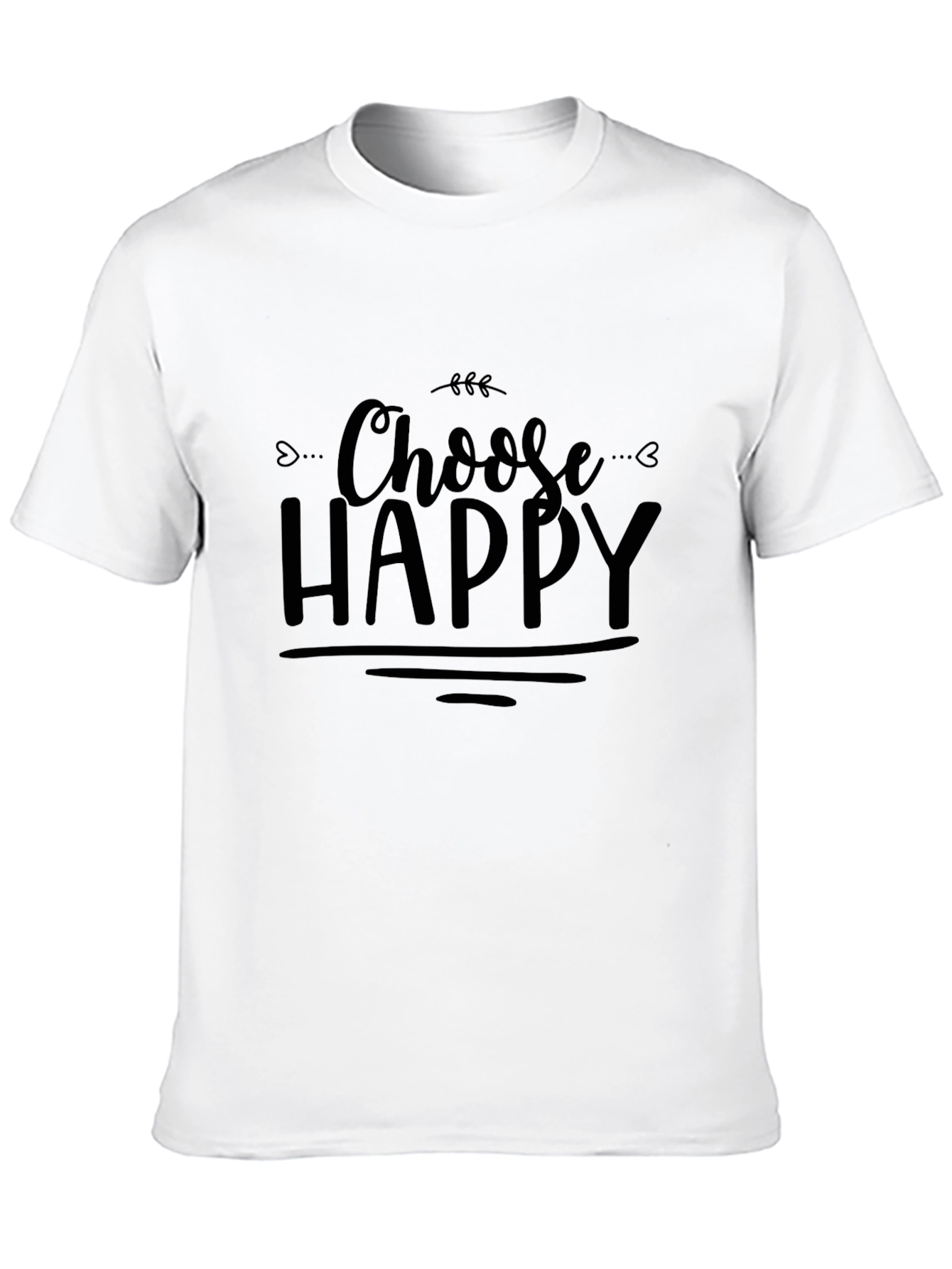 Black Choose Happy Black Graphic Tee view 10
