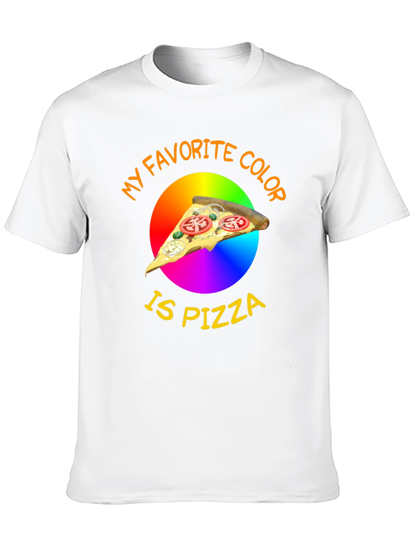 Black My Favorite Color is Pizza T-Shirt view 10