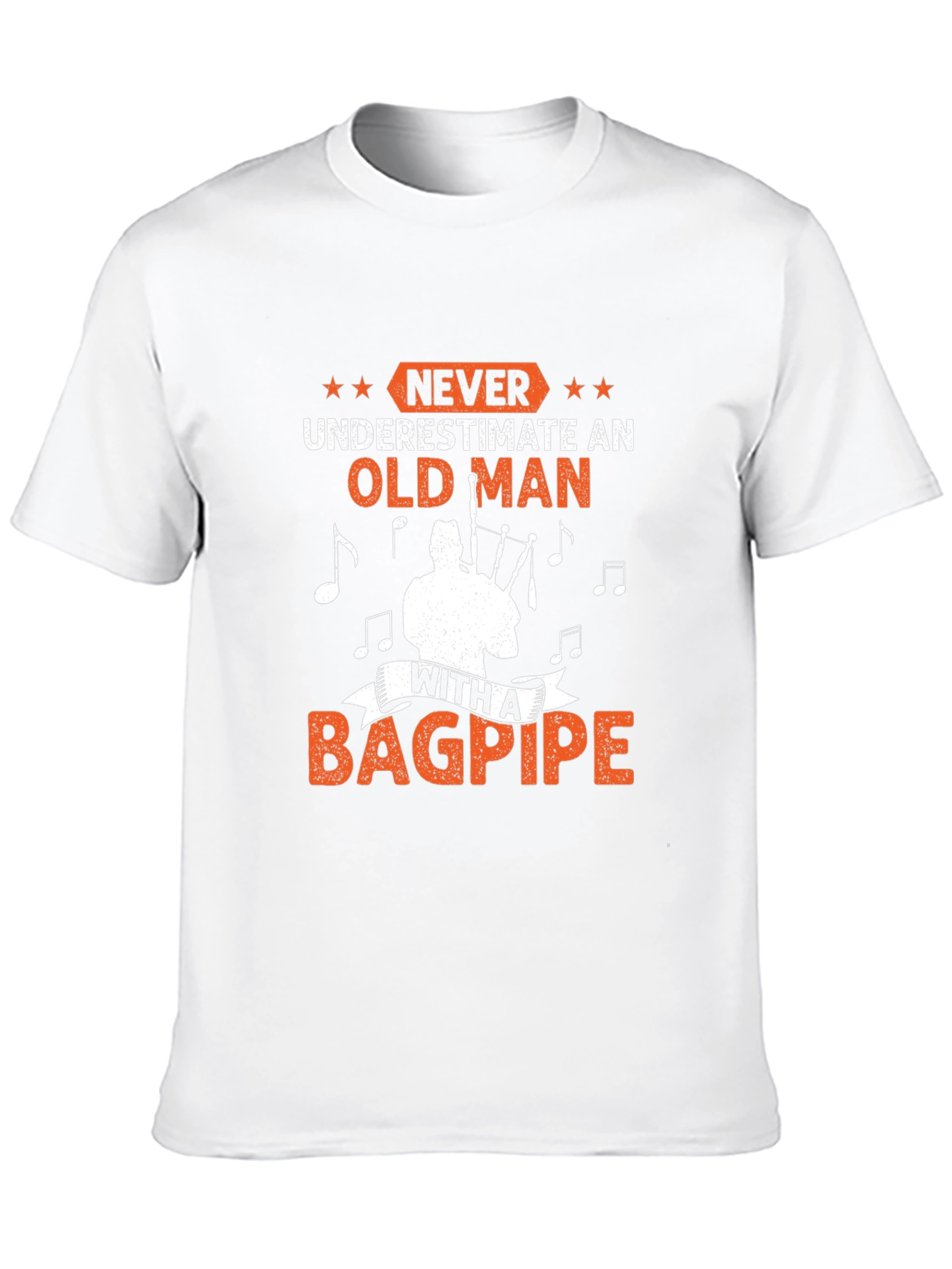 Black Never Underestimate Old Man Bagpipe T-Shirt view 10