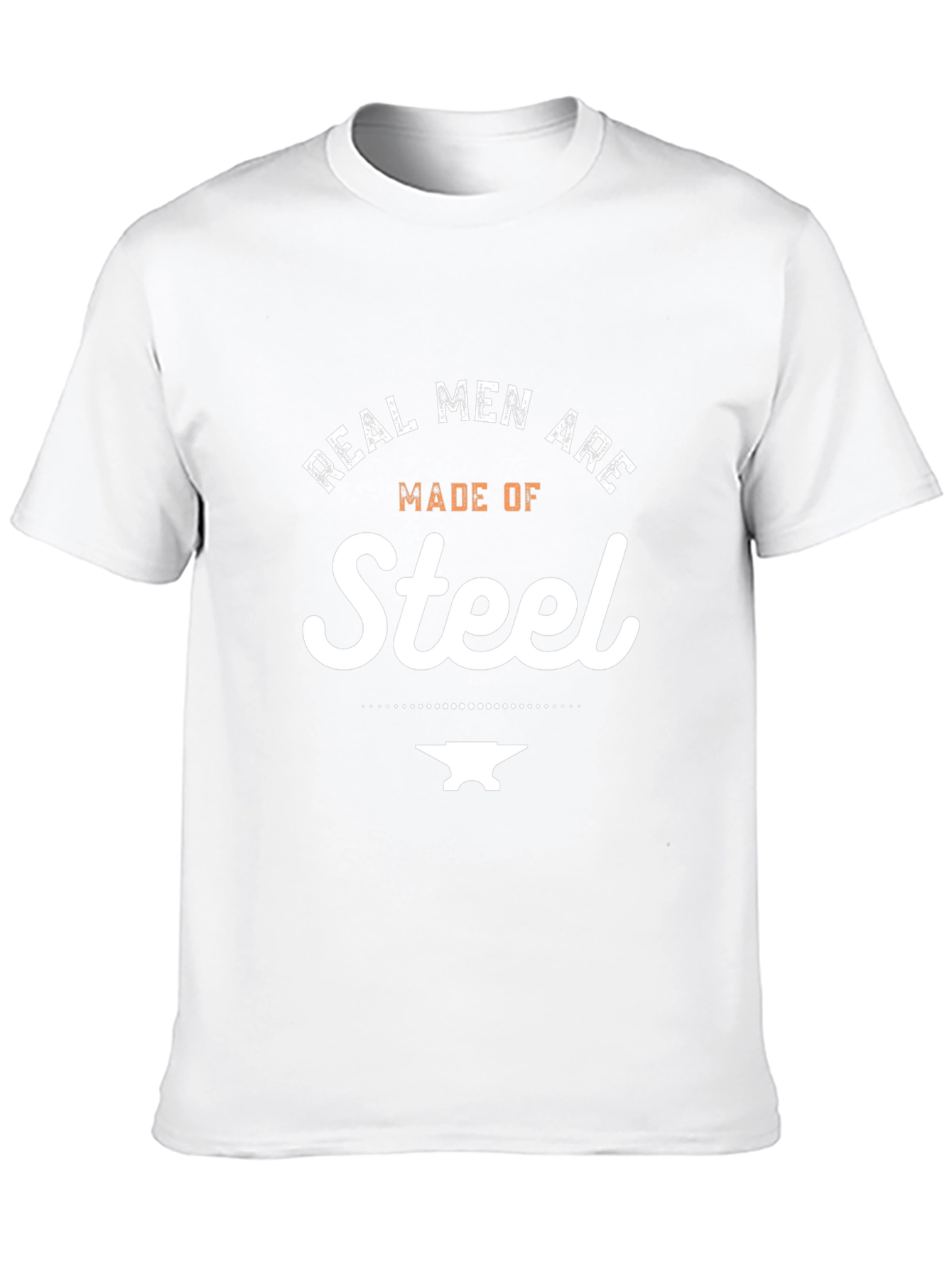Black Real Men Are Made of Steel Graphic Tee - Black view 10