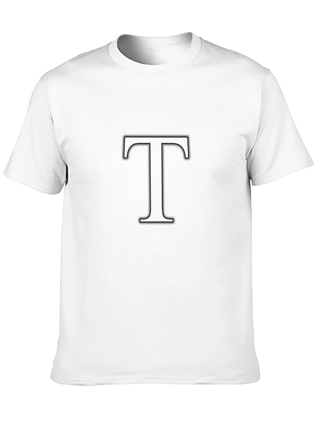 Black Men's Black T-Shirt with "T" Design view 10