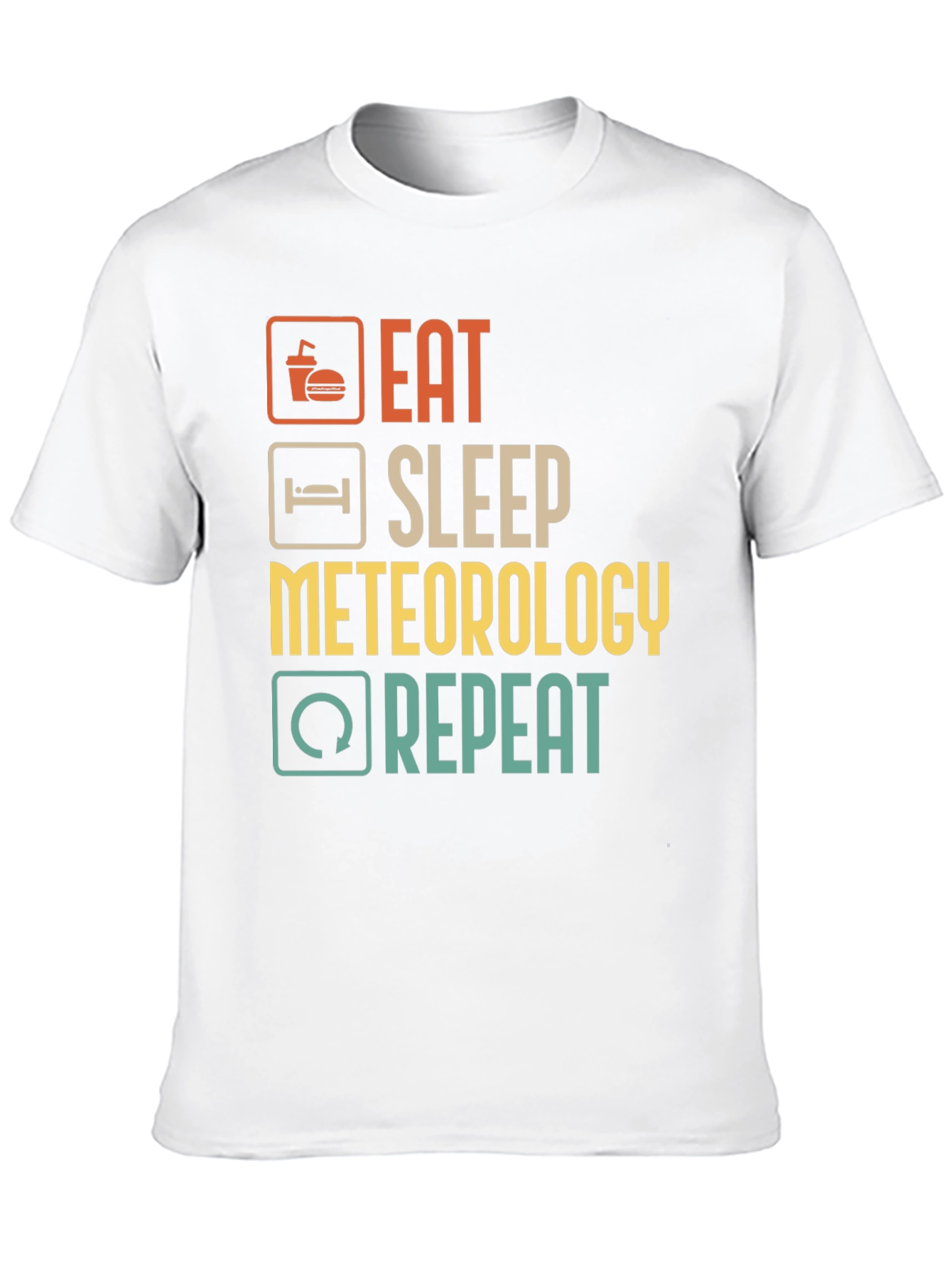 Black Eat Sleep Meteorology Repeat T-Shirt view 10
