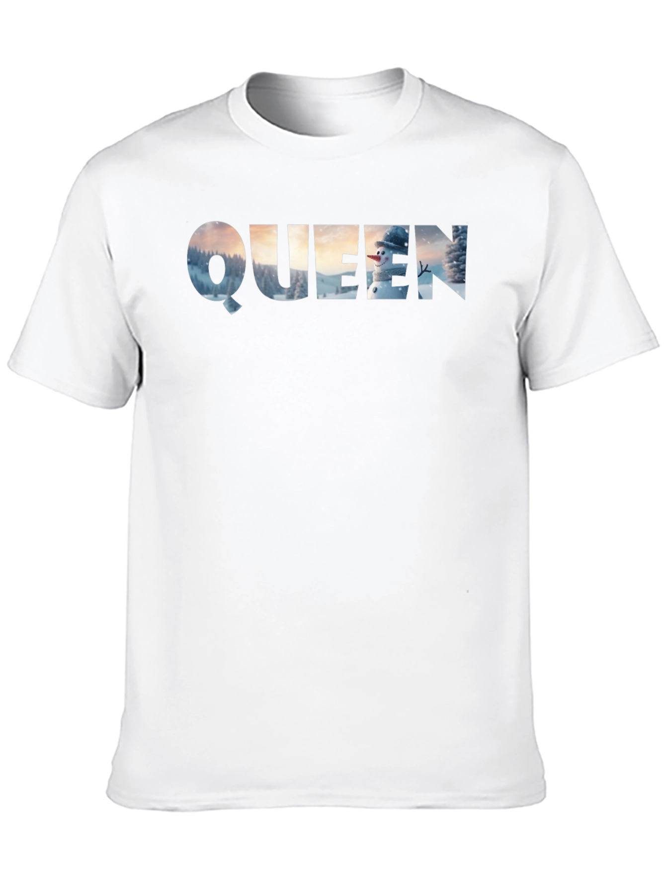 Black Queen Winter Scene Black T-Shirt view 10