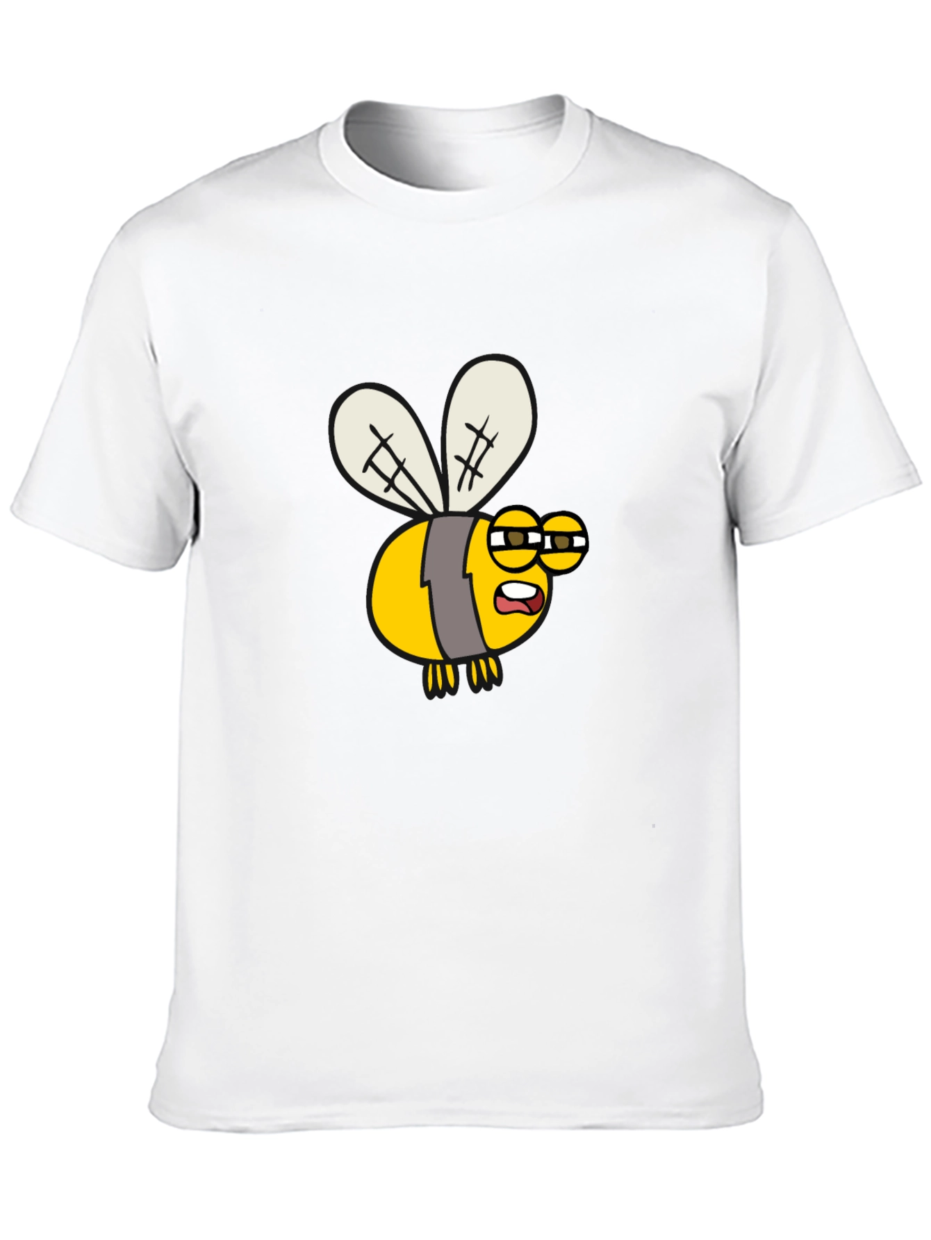 Black Funny Bee Cartoon Graphic T-Shirt - Soft Cotton Blend view 10