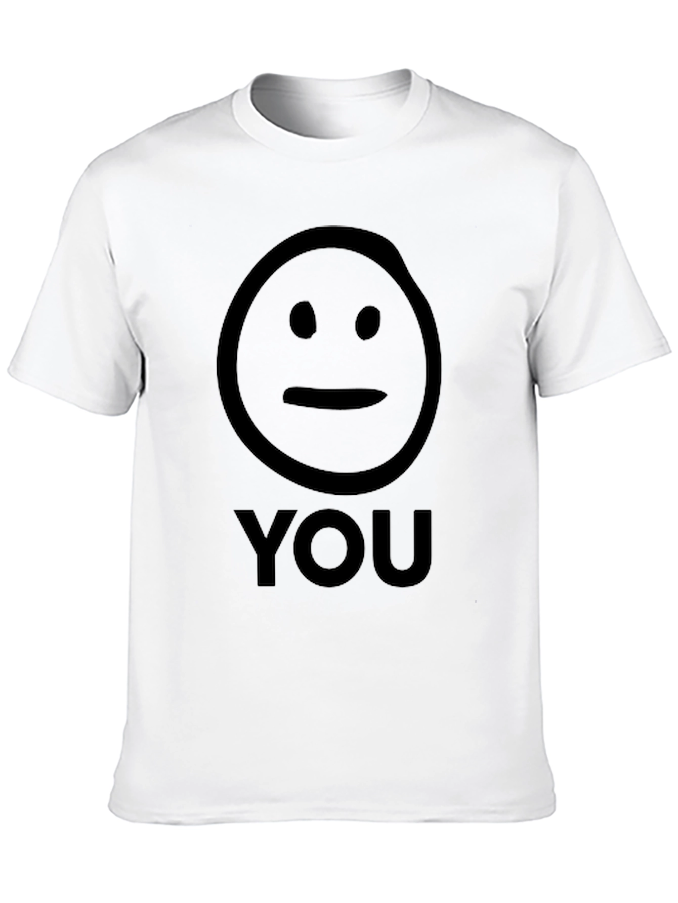 Black Neutral Face "You" Graphic T-Shirt - Unisex Black Tee view 10