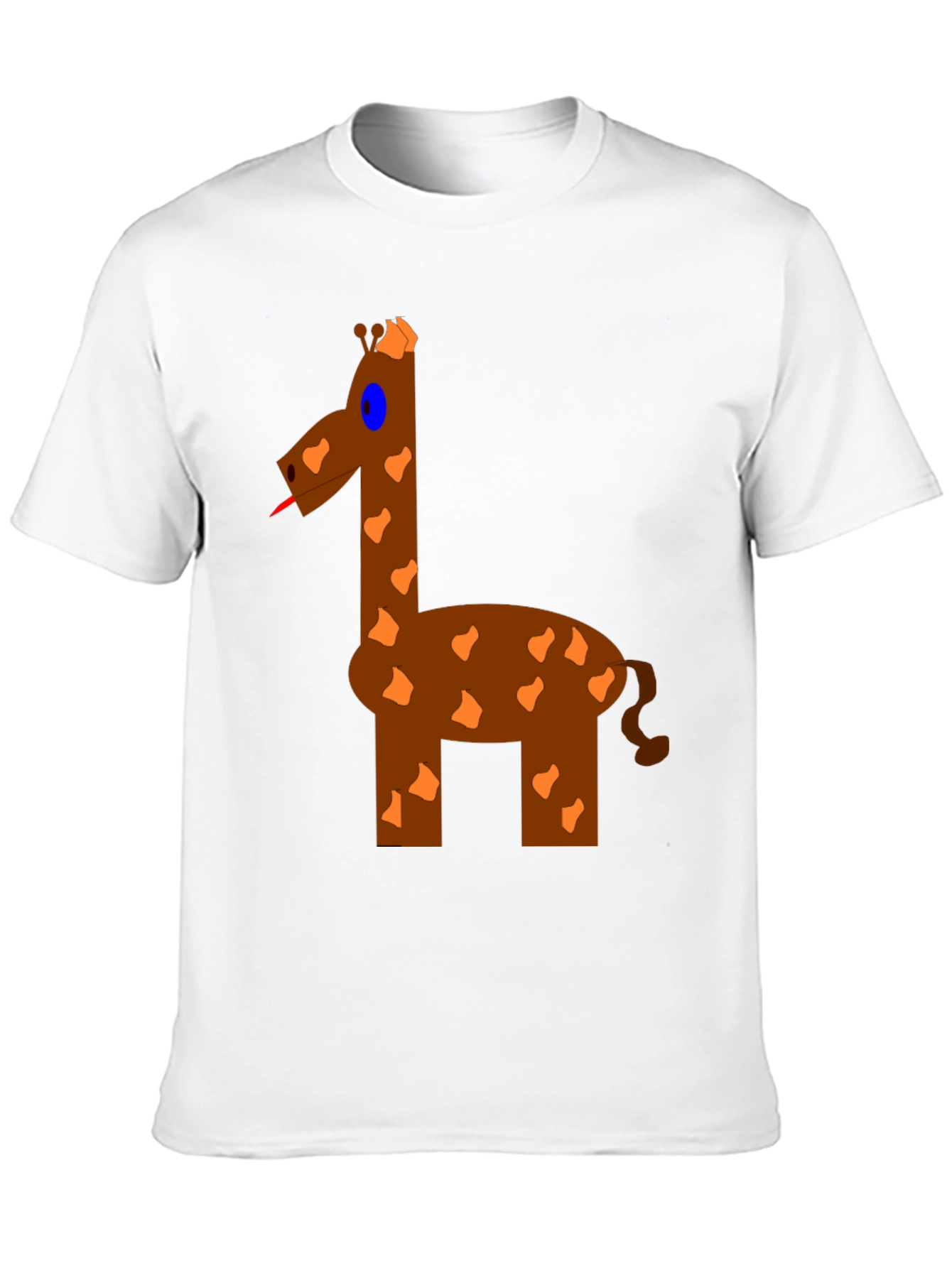 Black Funny Giraffe Graphic T-Shirt - Black Cotton Tee view 10