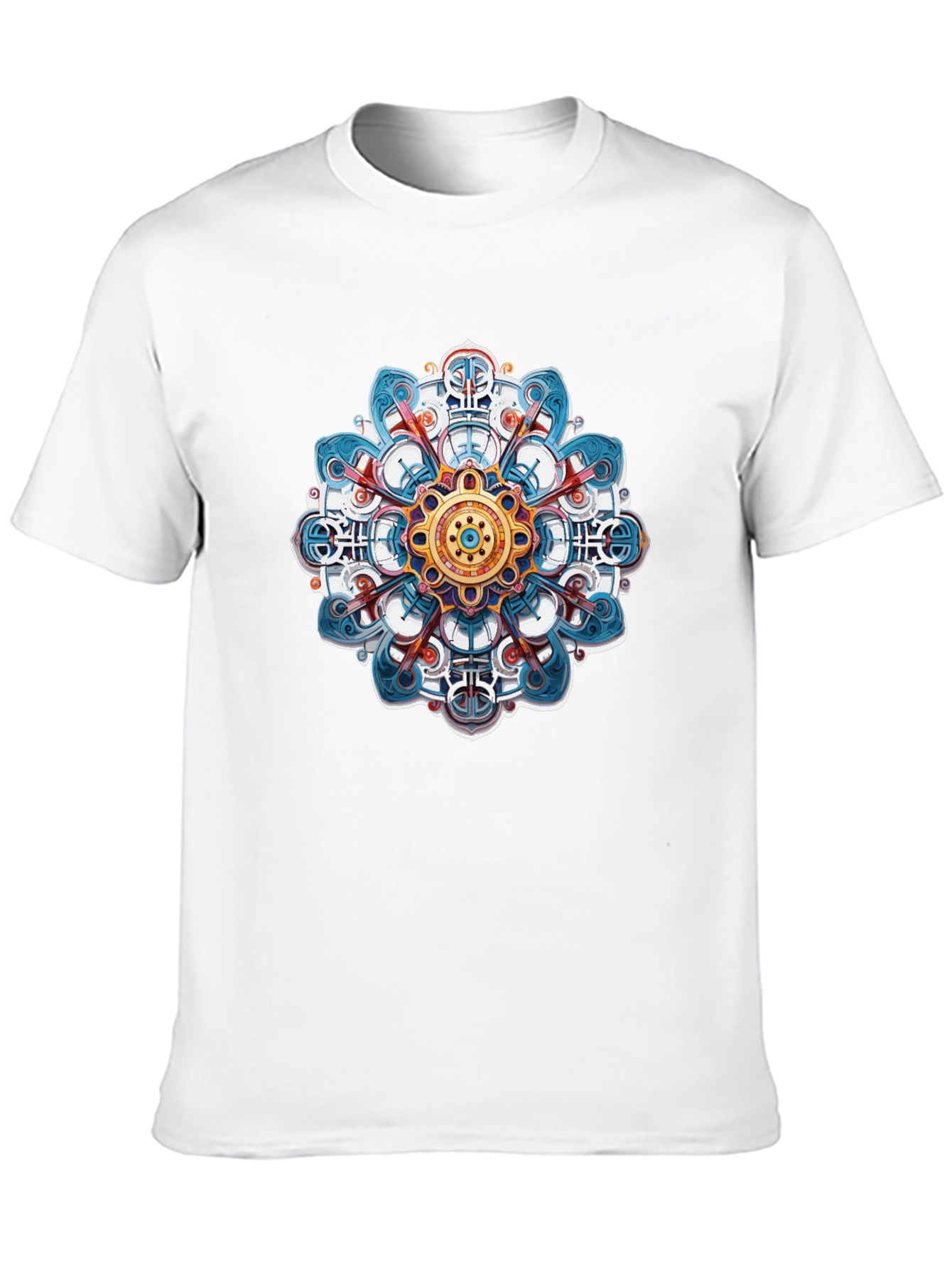 Black Mandala Design Black T-Shirt view 10