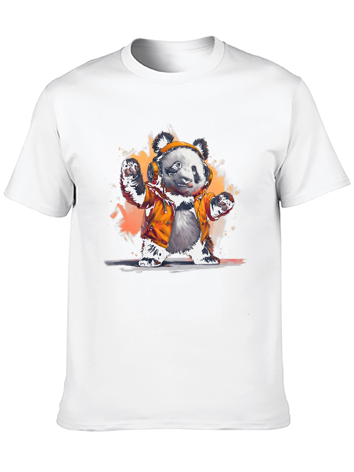 Black Panda DJ Graphic T-Shirt - Cool Animal Tee view 10