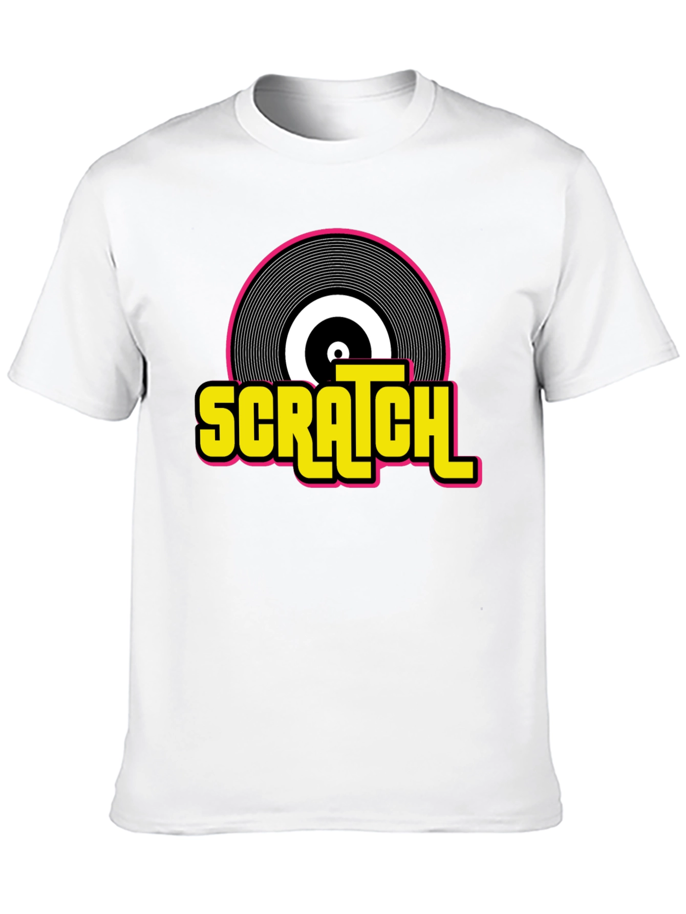 Black Scratch Record Graphic T-Shirt - Retro DJ Music Tee view 10