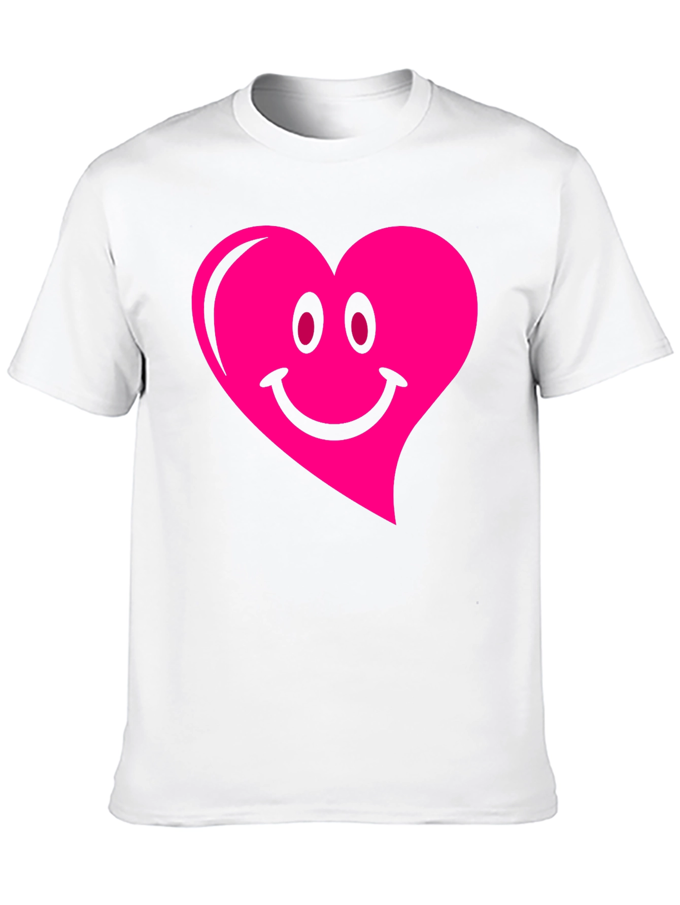 Black Heart Smiley Face Graphic Black T-Shirt view 10