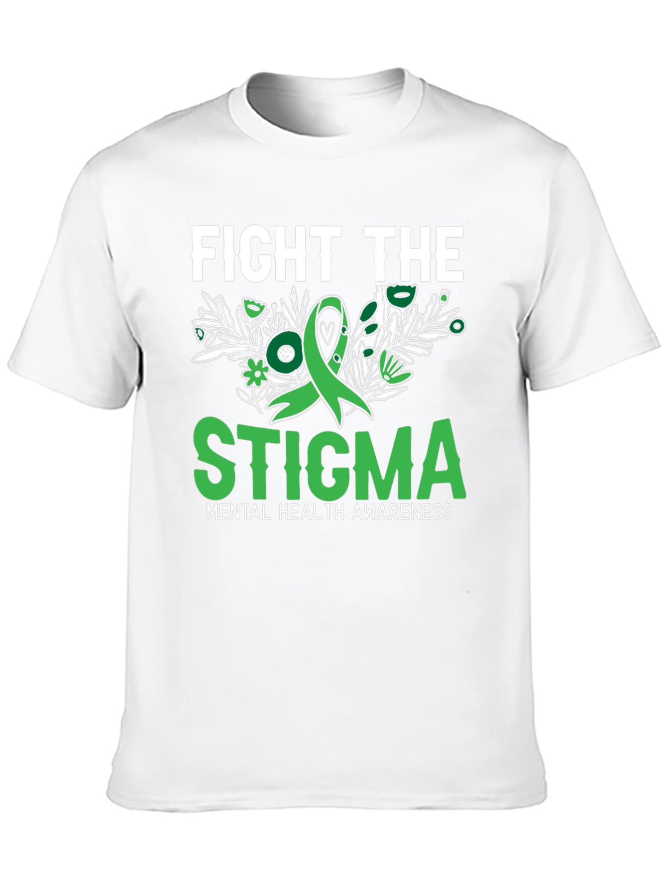 Black Fight the Stigma Mental Health Awareness T-Shirt view 10