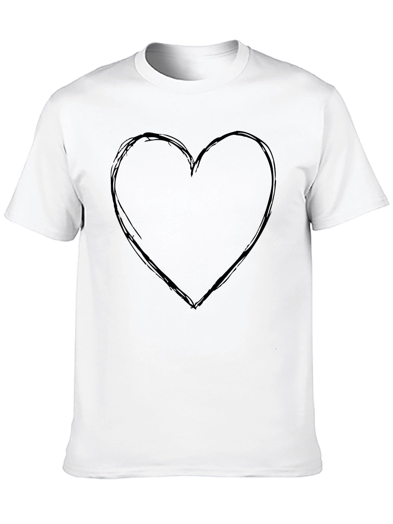 Black Black T-Shirt with Heart Graphic view 10