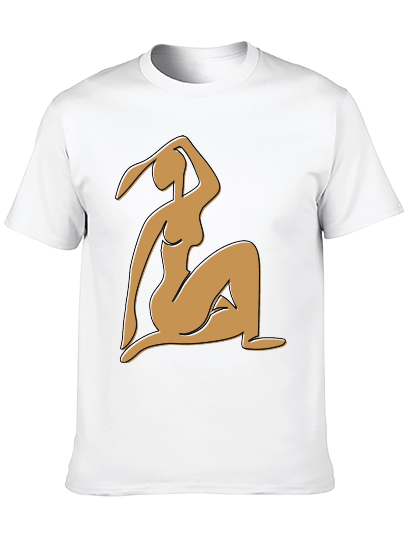 Black Abstract Woman Graphic Tee - Modern Art Shirt view 10