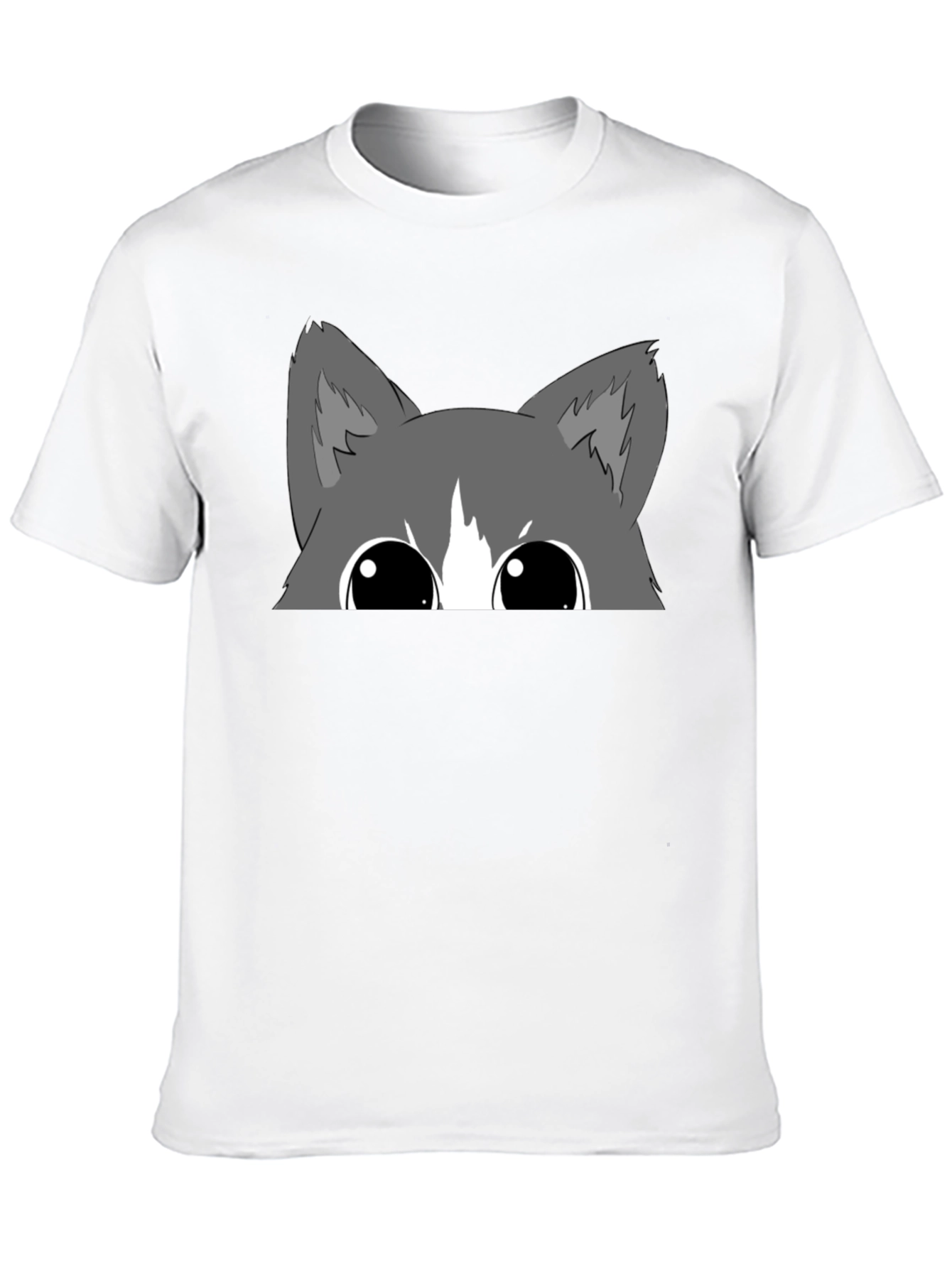 Black Peek-a-Boo Cat Graphic Tee - Black Cotton Blend view 10