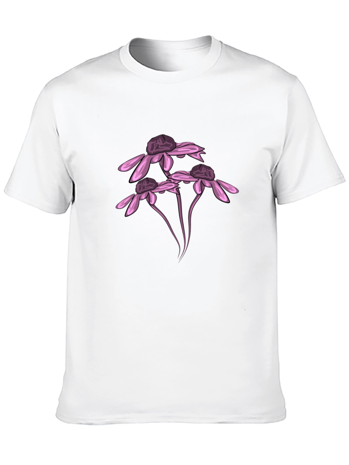 Black Black T-Shirt with Pink Flower Design view 10